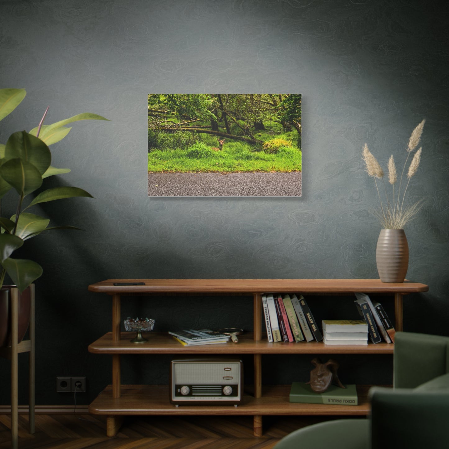 Deer in Ditch Matte Canvas, Stretched, 1.25"