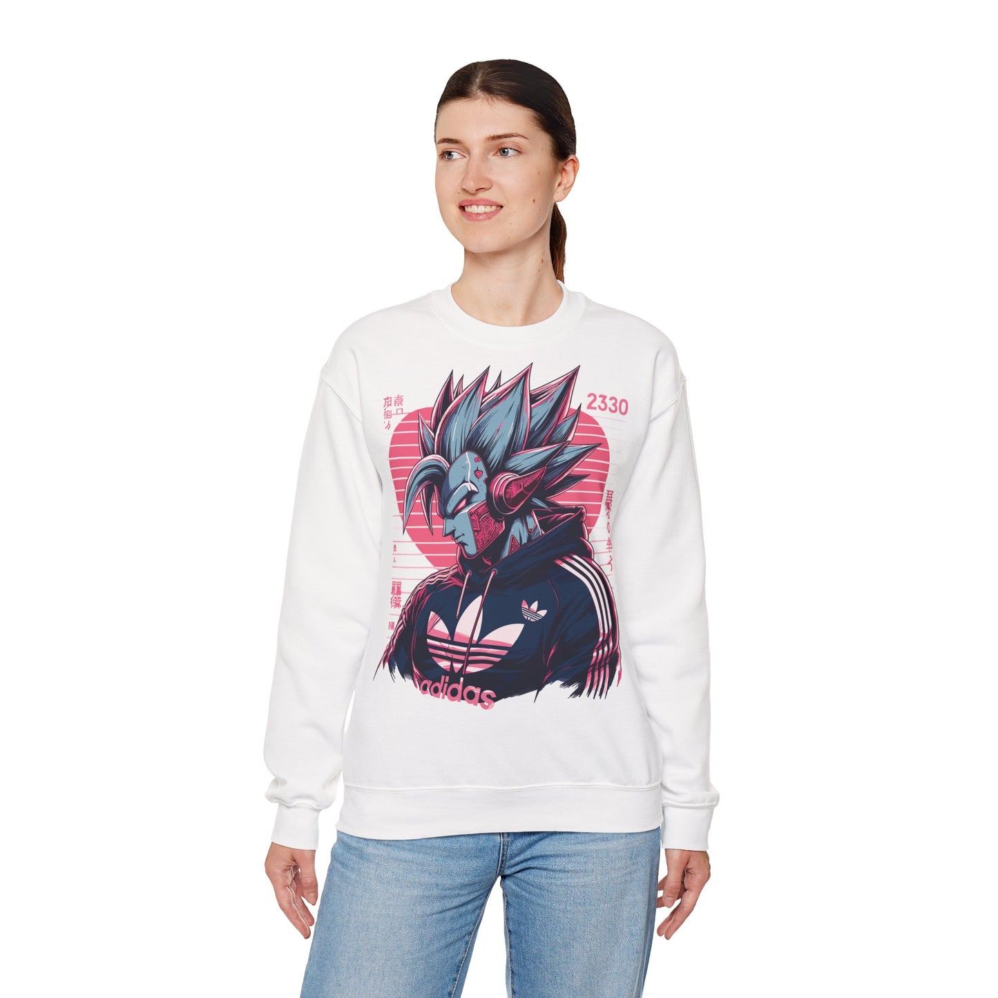 Futuristic Dragon Graphic Crewneck Sweatshirt - Unisex Heavy Blend™ - Perfect for Sci-Fi and Anime Fans