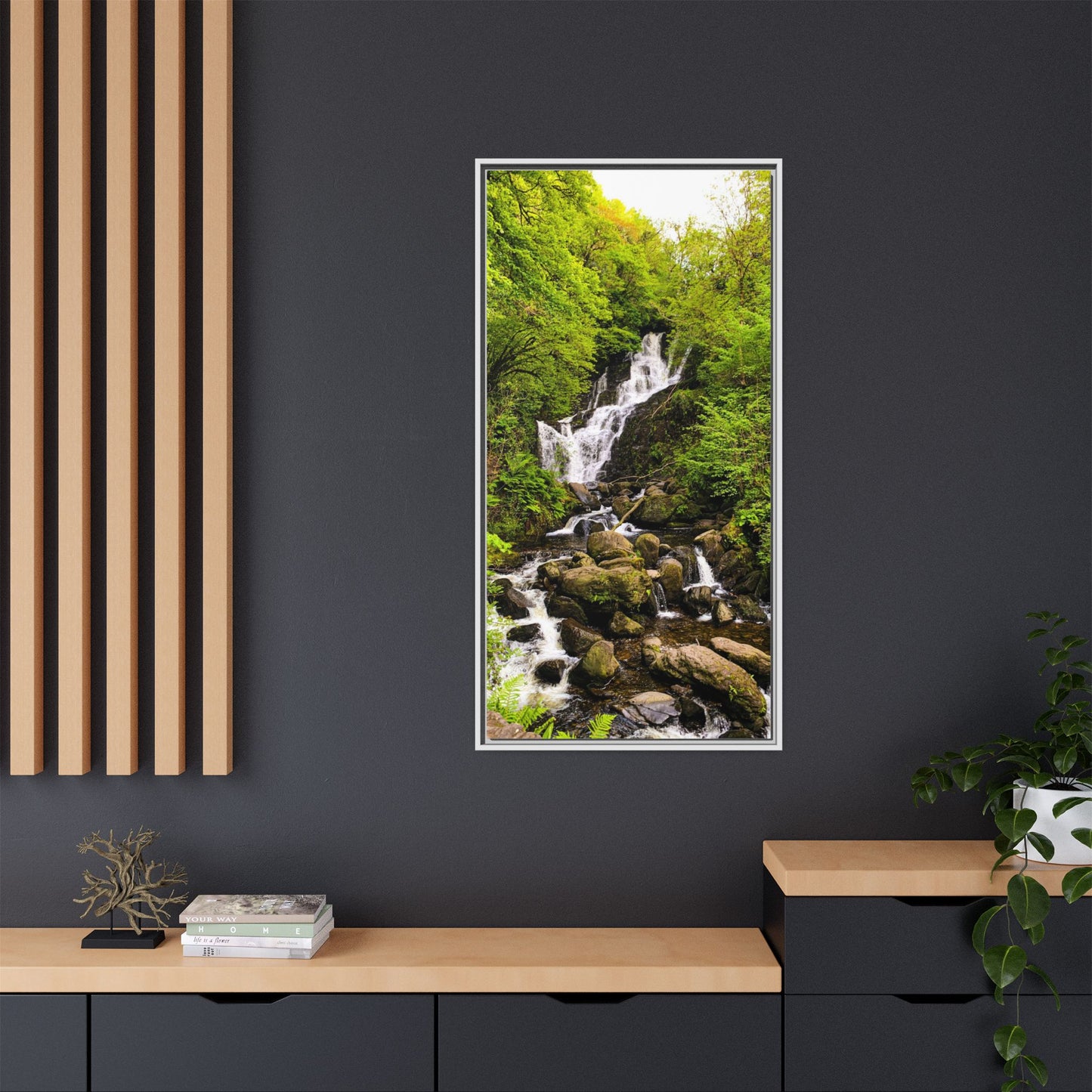 Torc Waterfall Matte Canvas, Framed (Multi-color)