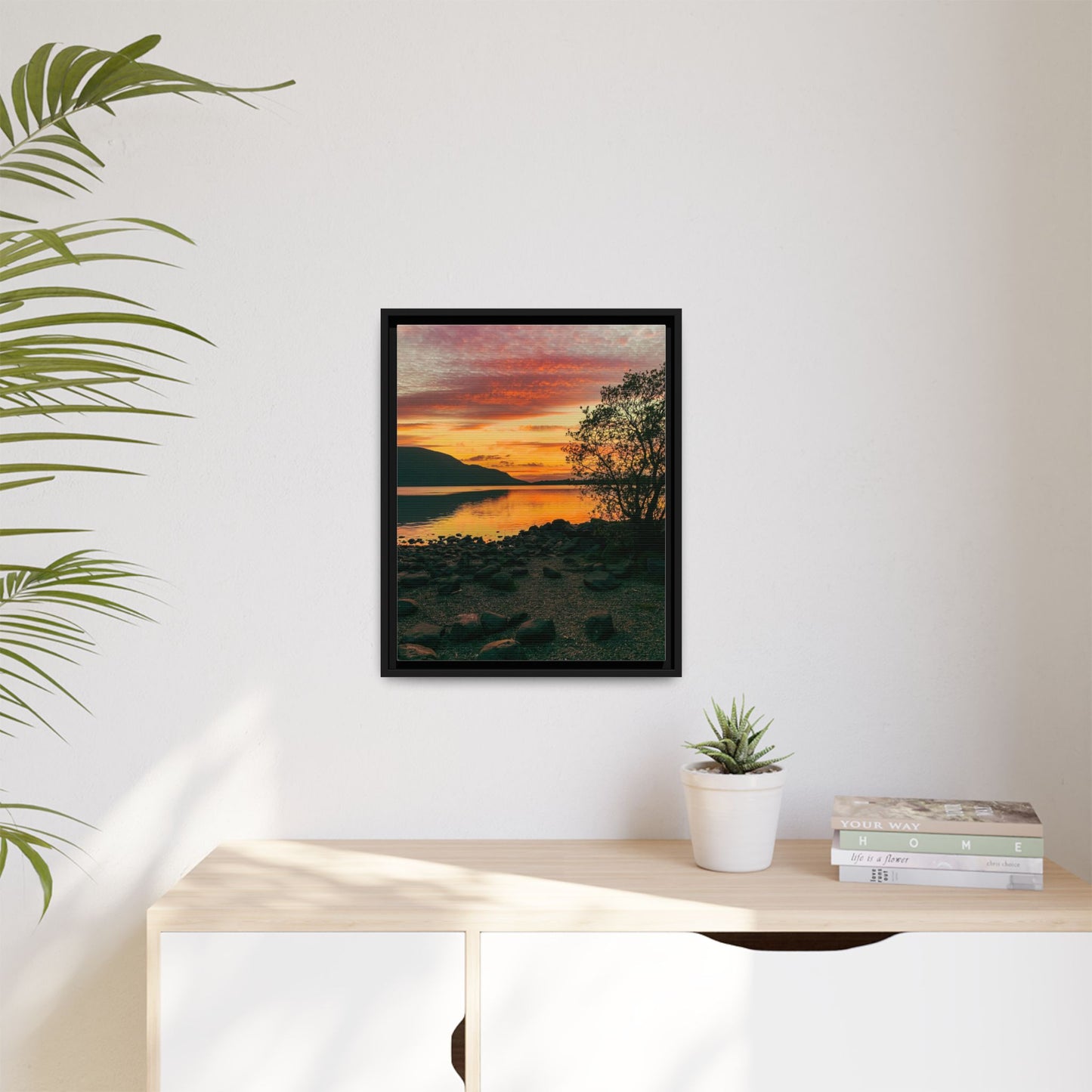 Sunset in Kerry Matte Canvas, Framed (Multi-color)