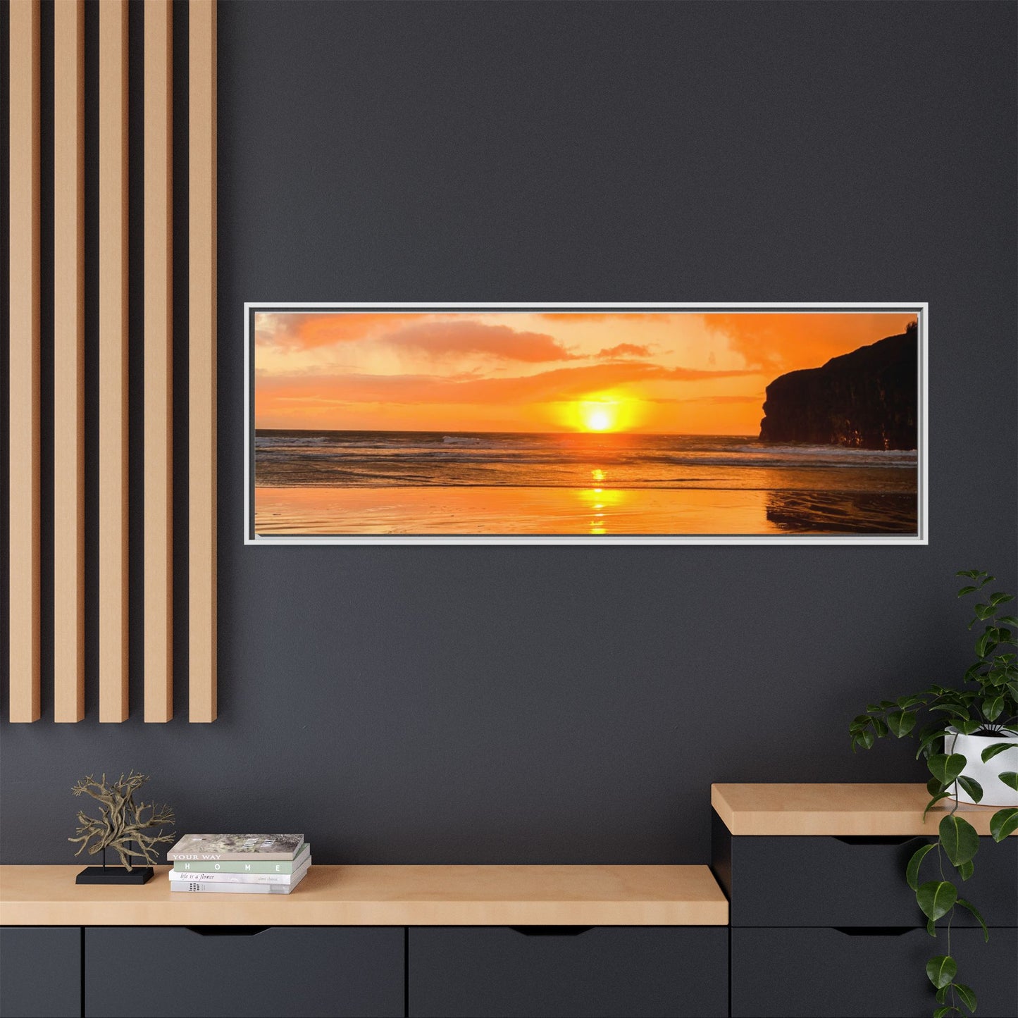 Sunset in Ballybunion Matte Canvas, Framed (Multi-color)