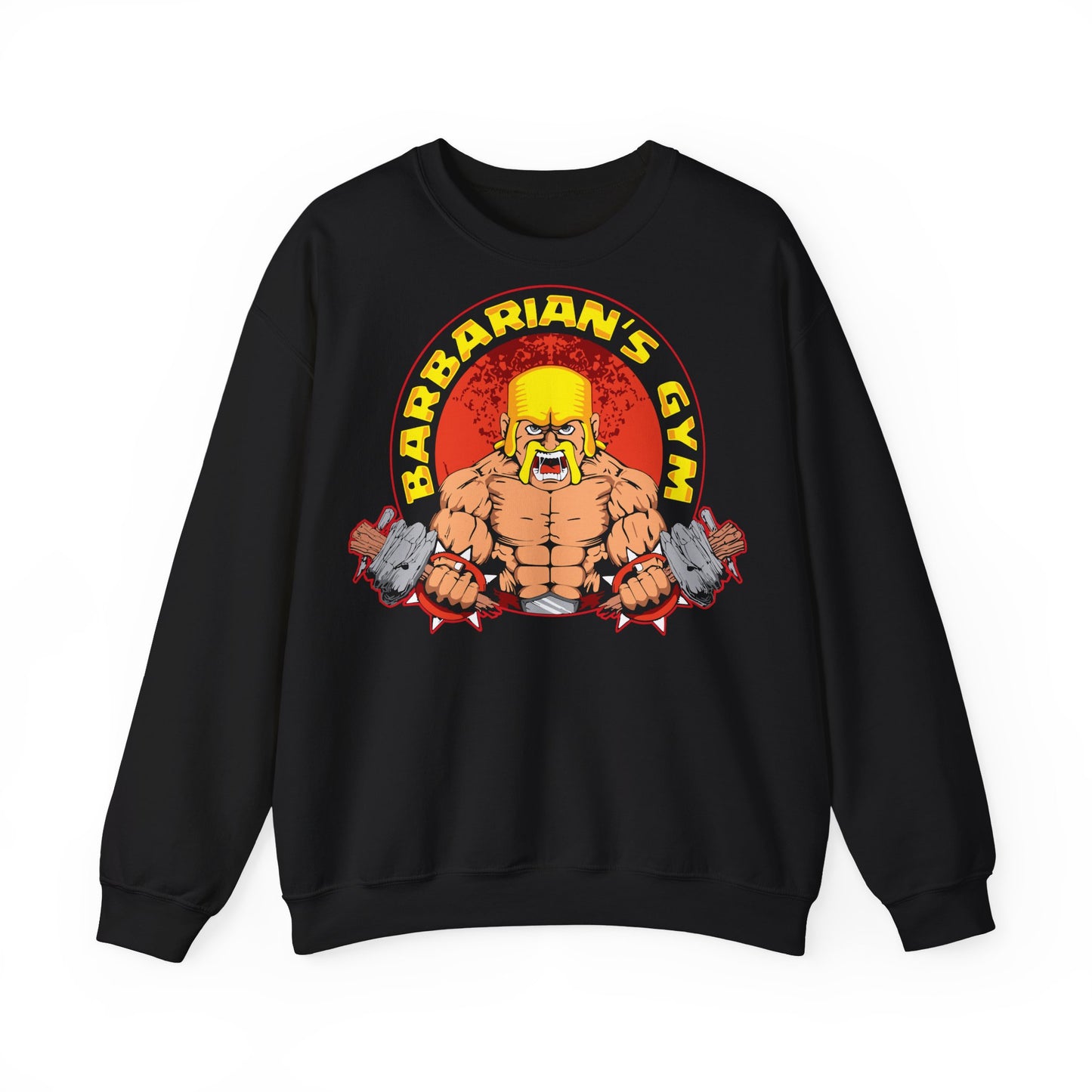 Barbarian's Gym Crewneck Sweatshirt - Unisex Heavy Blend™ for Fitness Enthusiasts Black