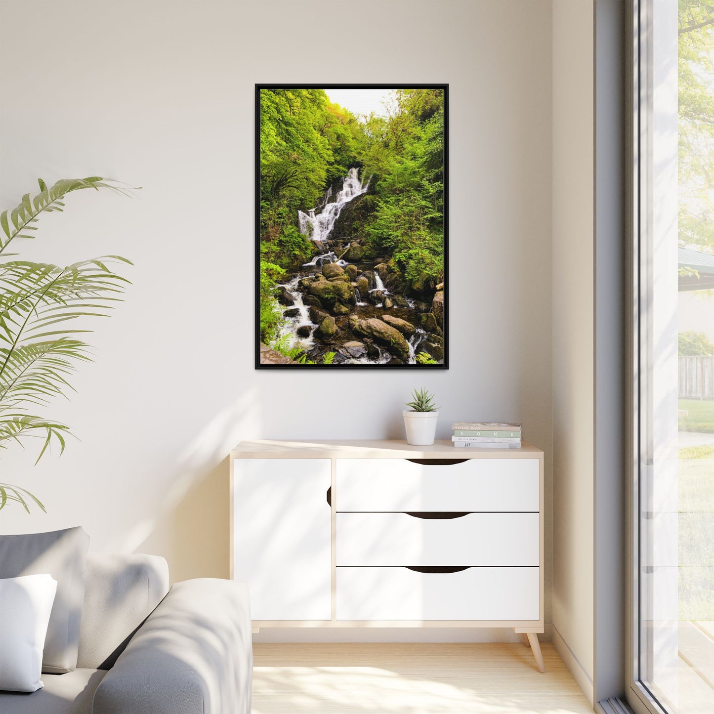 Torc Waterfall Matte Canvas, Framed (Multi-color)