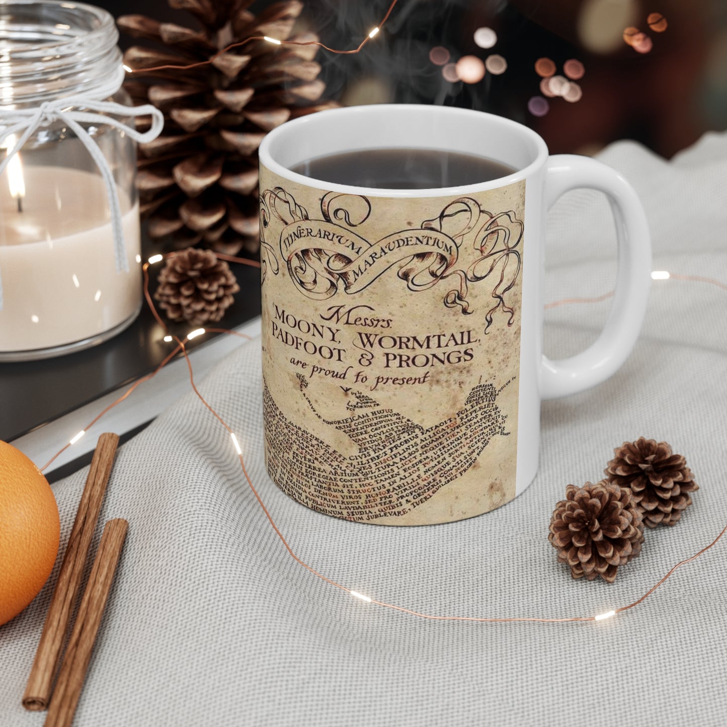 The Marauder's Map Ceramic Coffee Cups - Harry Potter Themed Mugs, 11oz & 15oz