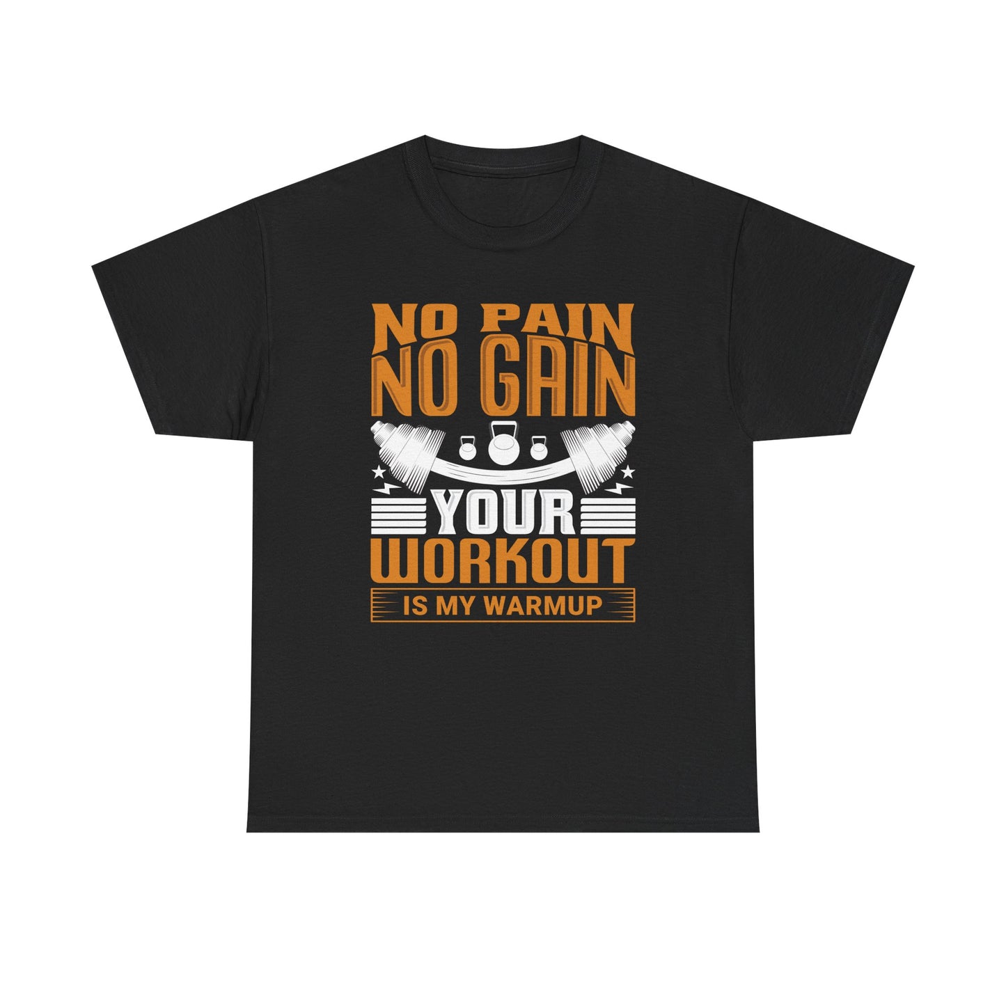 No Pain No Gain Workout Tee - Unisex Heavy Cotton Shirt for Fitness Enthusiasts