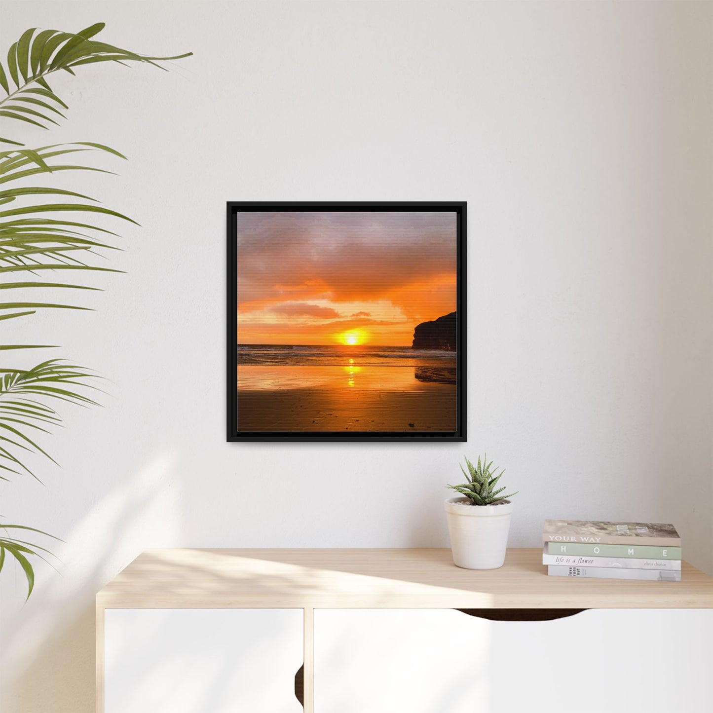 Sunset in Ballybunion Matte Canvas, Framed (Multi-color)