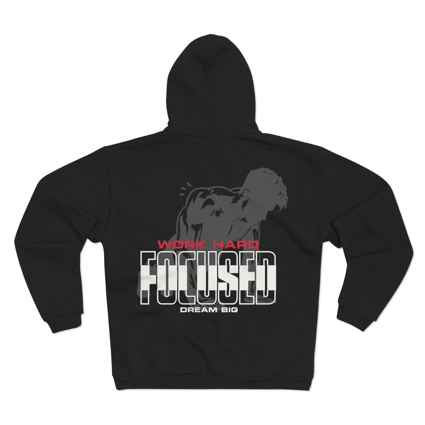 Motivational Unisex Hooded Zip Sweatshirt - 'Work Hard, Dream Big'
