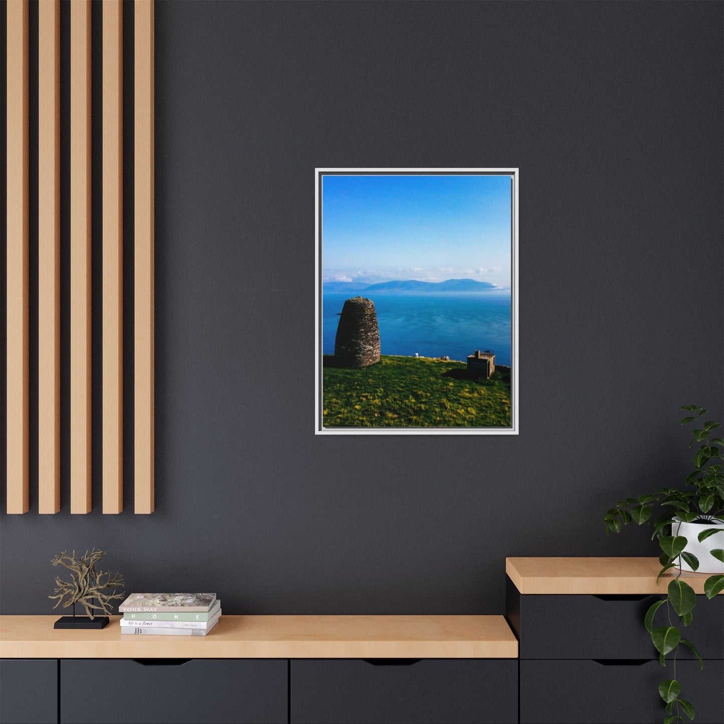Ask Tower Matte Canvas, Framed (Multi-color)