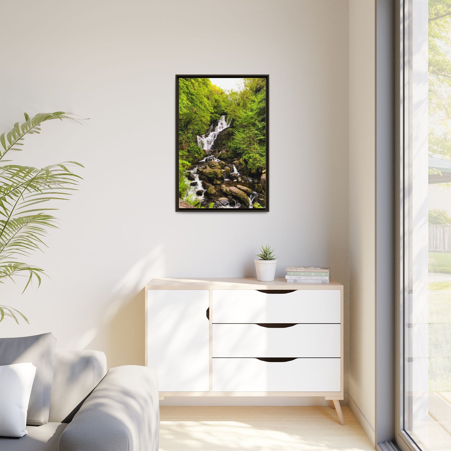 Torc Waterfall Matte Canvas, Framed (Multi-color)
