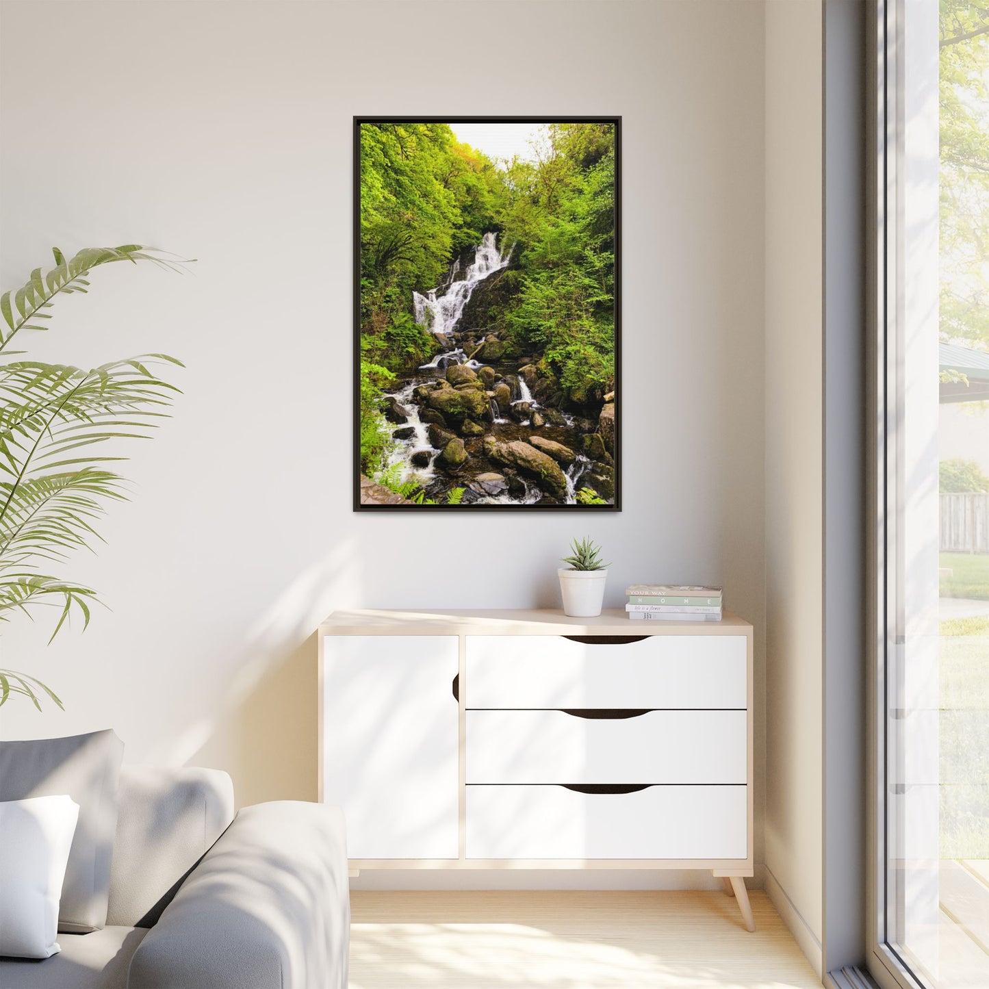 Torc Waterfall Matte Canvas, Framed (Multi-color)