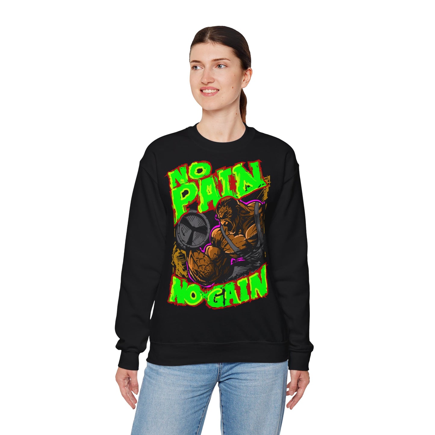 No Pain No Gain Unisex Heavy Blend™ Crewneck Sweatshirt - Perfect for Gym & Fitness Enthusiasts