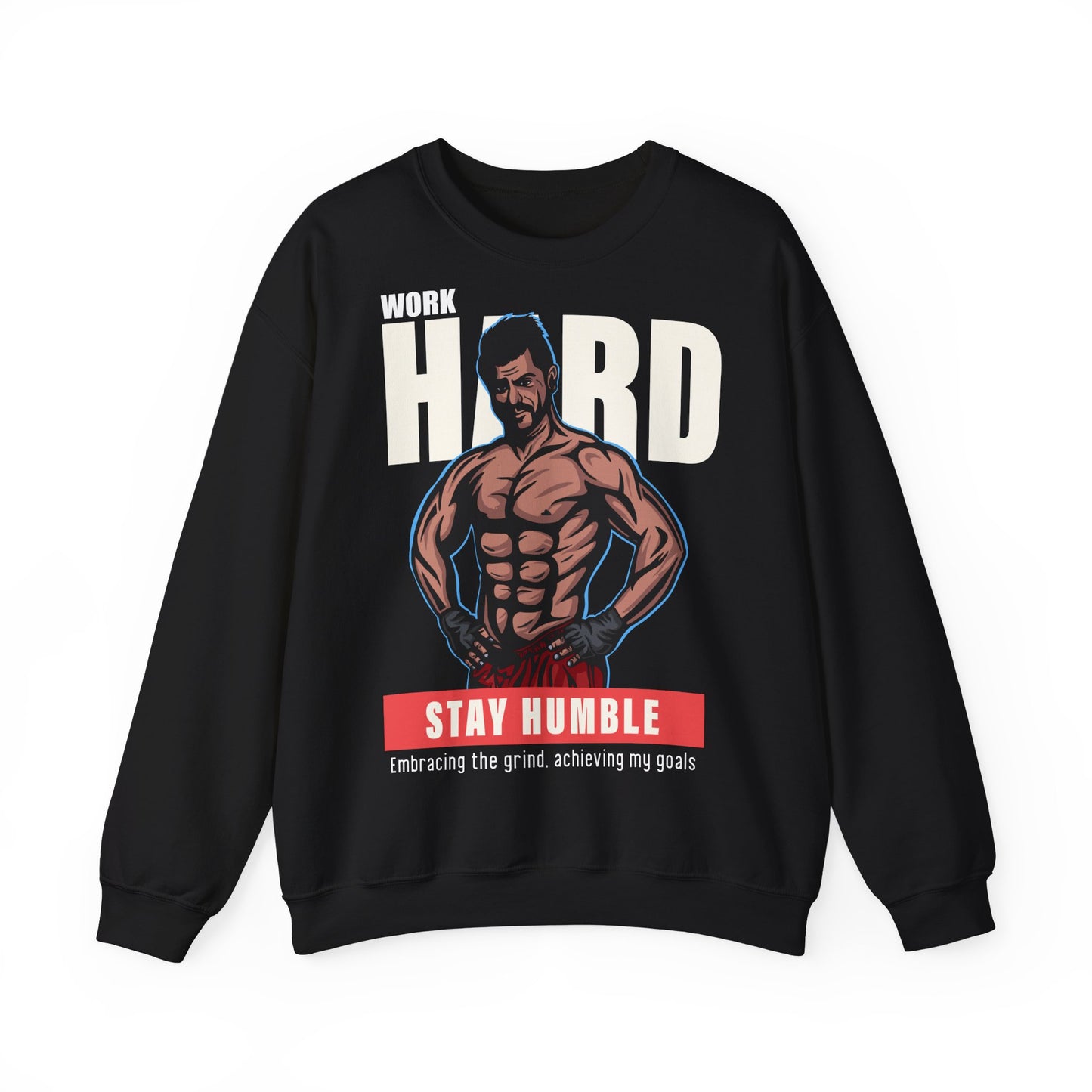 Motivational Unisex Heavy Blend™ Crewneck Sweatshirt - 'Work Hard, Stay Humble'