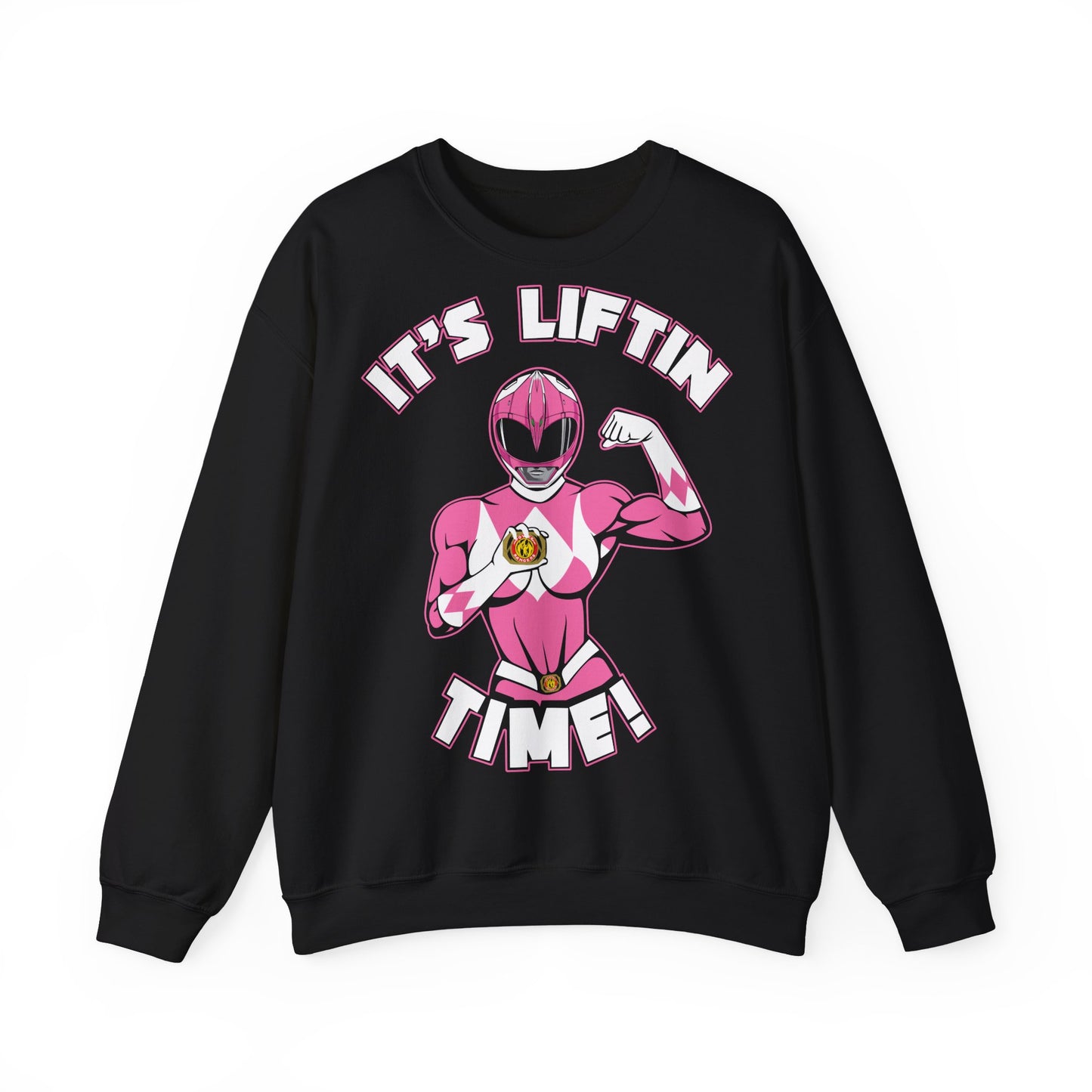 Powerful Pink Ranger Sweatshirt – Perfect for Gym Lovers | It's Liftin' Time! Black