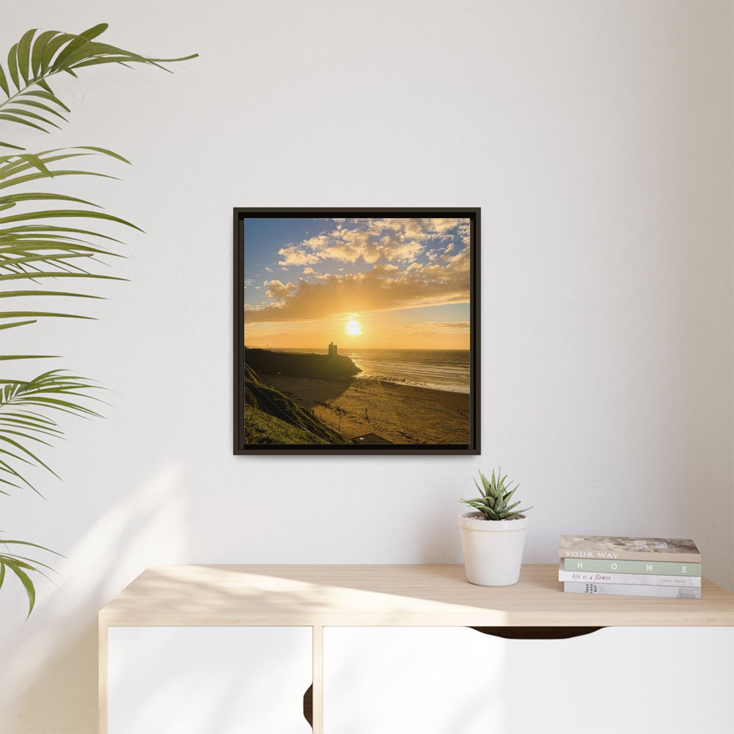 Ballybunion Sunset Castle Matte Canvas, Framed (Multi-color)