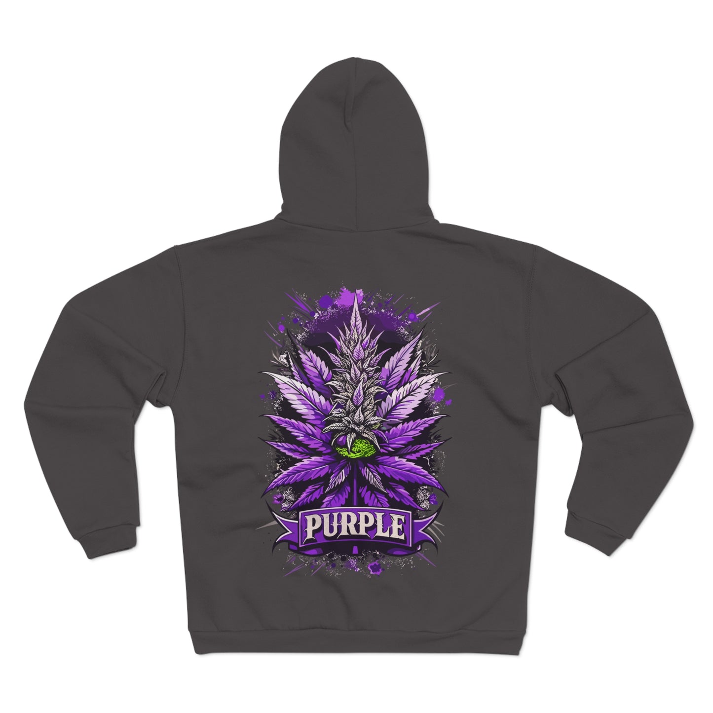Purple Cannabis Bud Zip Hoodie — Bold Psychedelic Marijuana Graphic Zip