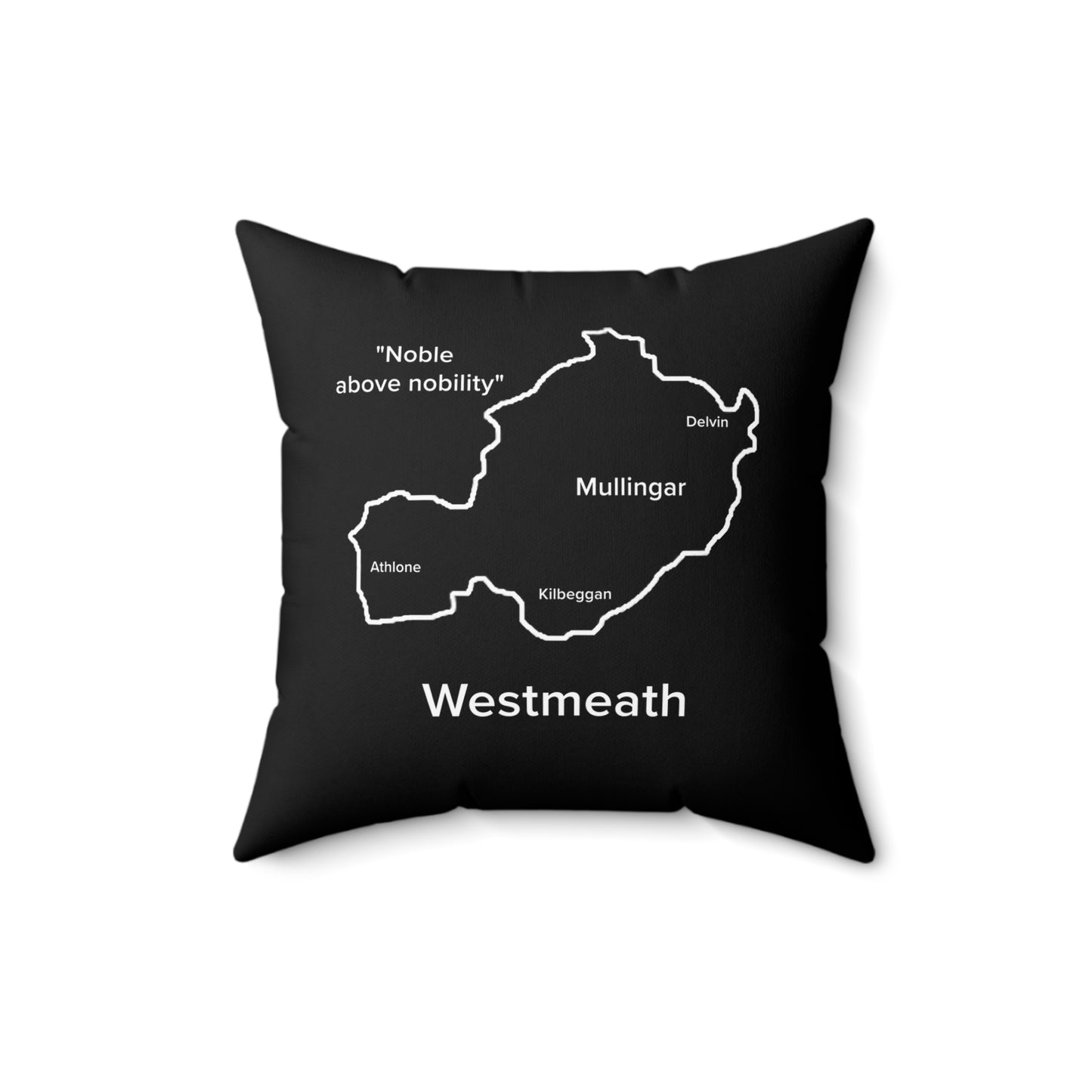 Westmeath Spun Polyester Square Pillow Black Edition 2 Sizes