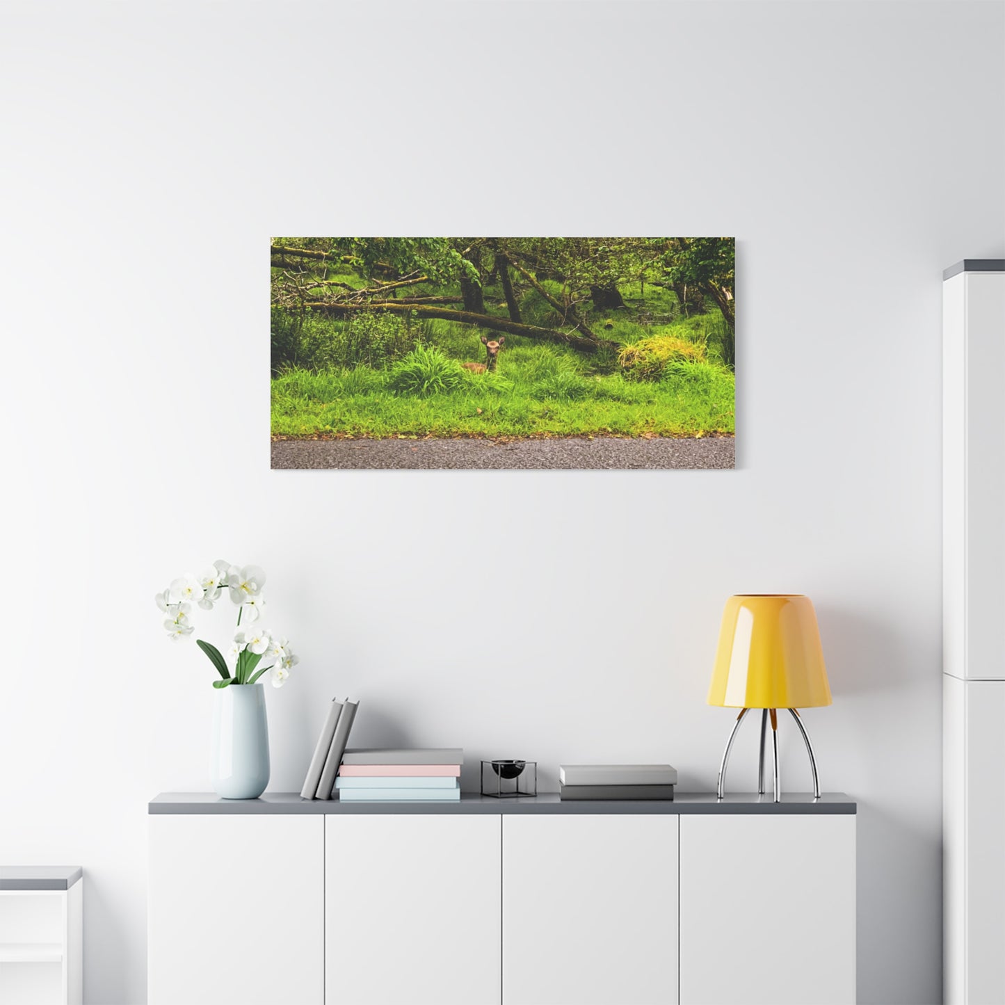 Deer in Ditch Matte Canvas, Stretched, 1.25"