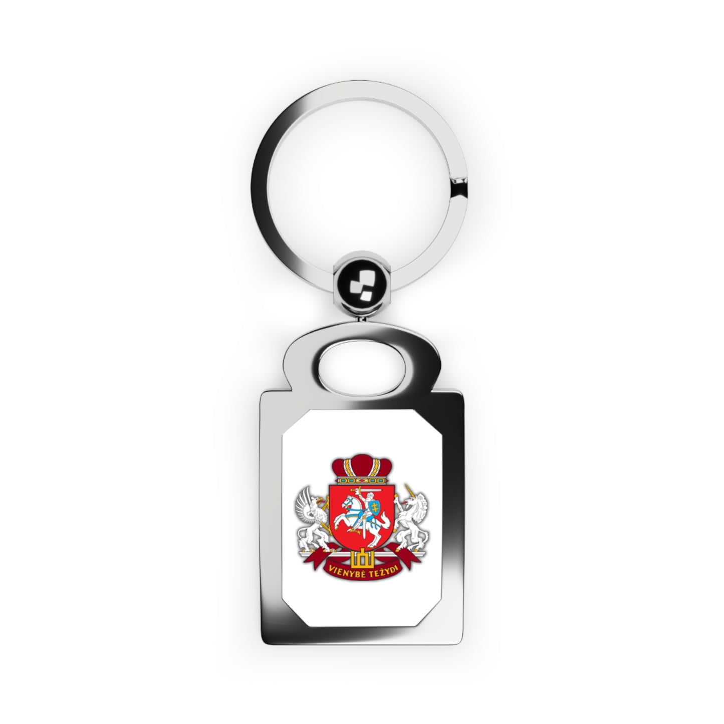 Personalized Rectangle Photo Keyring - Customizable Keychain Gift "Vienybe Tezydi"