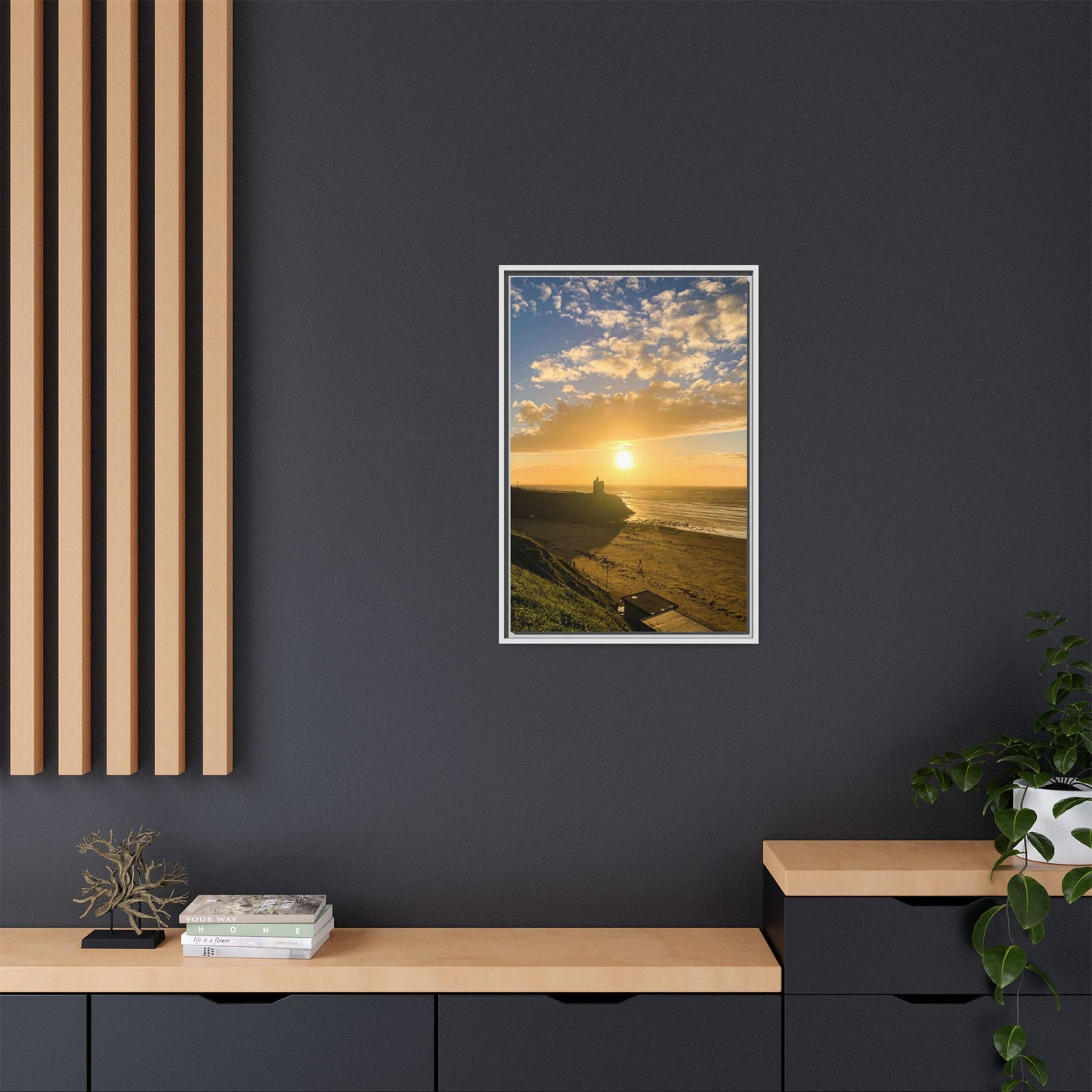 Ballybunion Sunset Castle Matte Canvas, Framed (Multi-color)