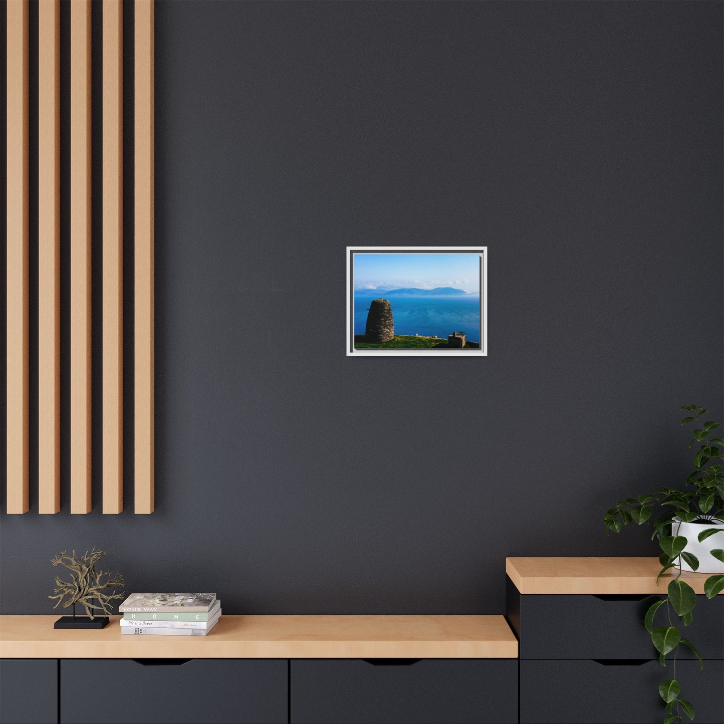Ask Tower Matte Canvas, Framed (Multi-color)