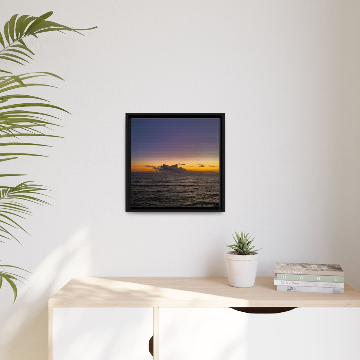 Sunset in Ocean 2 Matte Canvas, Framed (Multi-color)