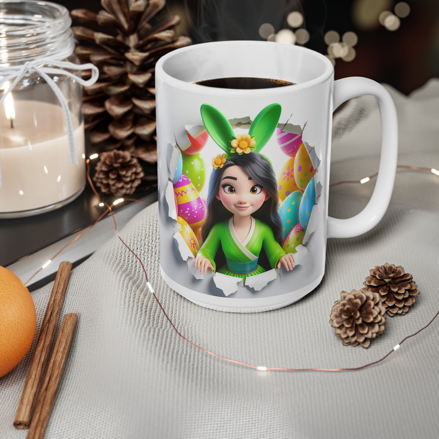 Easter Bunny Ceramic Coffee Cup - Fun 11oz & 15oz Mugs for Holiday Celebrations