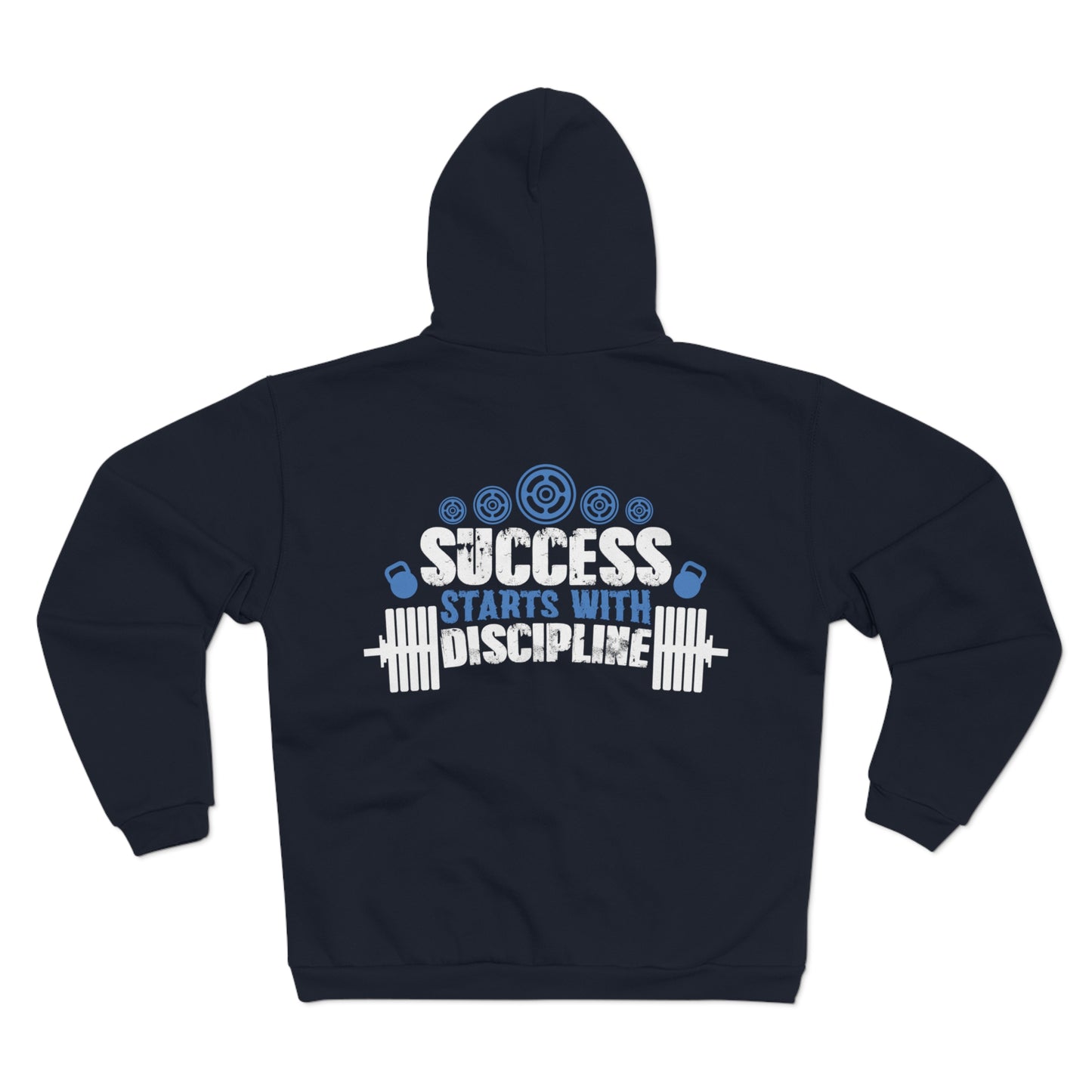 Unisex Hooded Zip Sweatshirt - Success Starts with Discipline