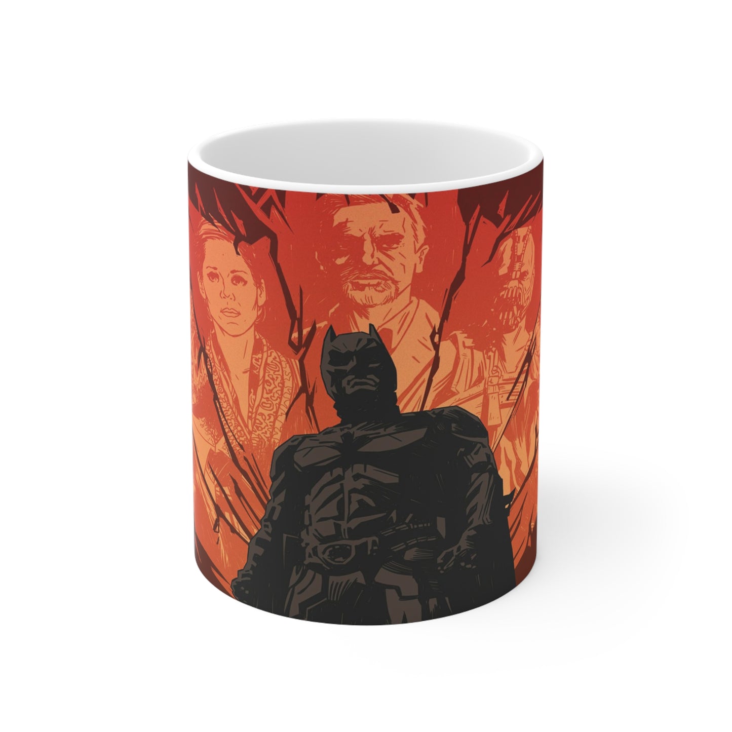 Heroic Ceramic Coffee Cups - 11oz & 15oz, Batman-Inspired Design for Coffee Lovers