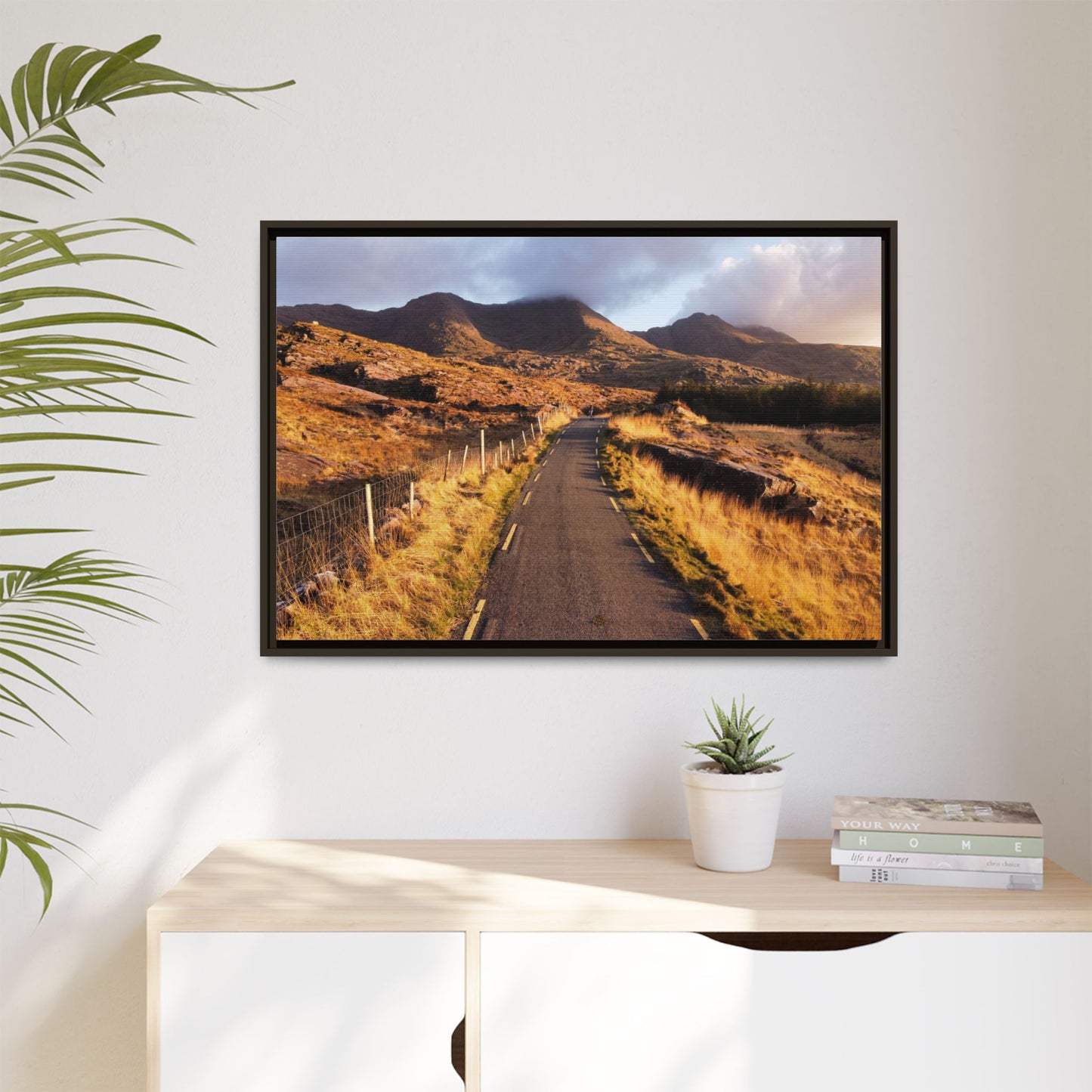 Sunset Road Matte Canvas, Framed (Multi-color)