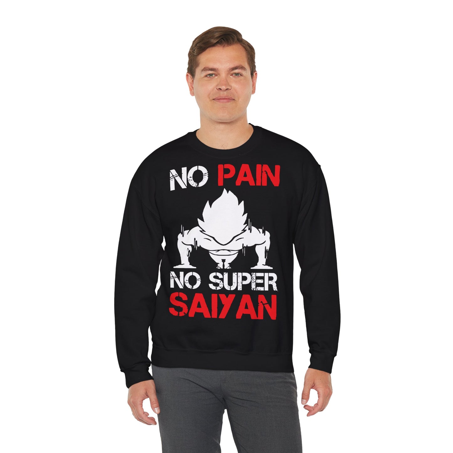 No Pain No Super Saiyan Crewneck Sweatshirt for Anime Fans