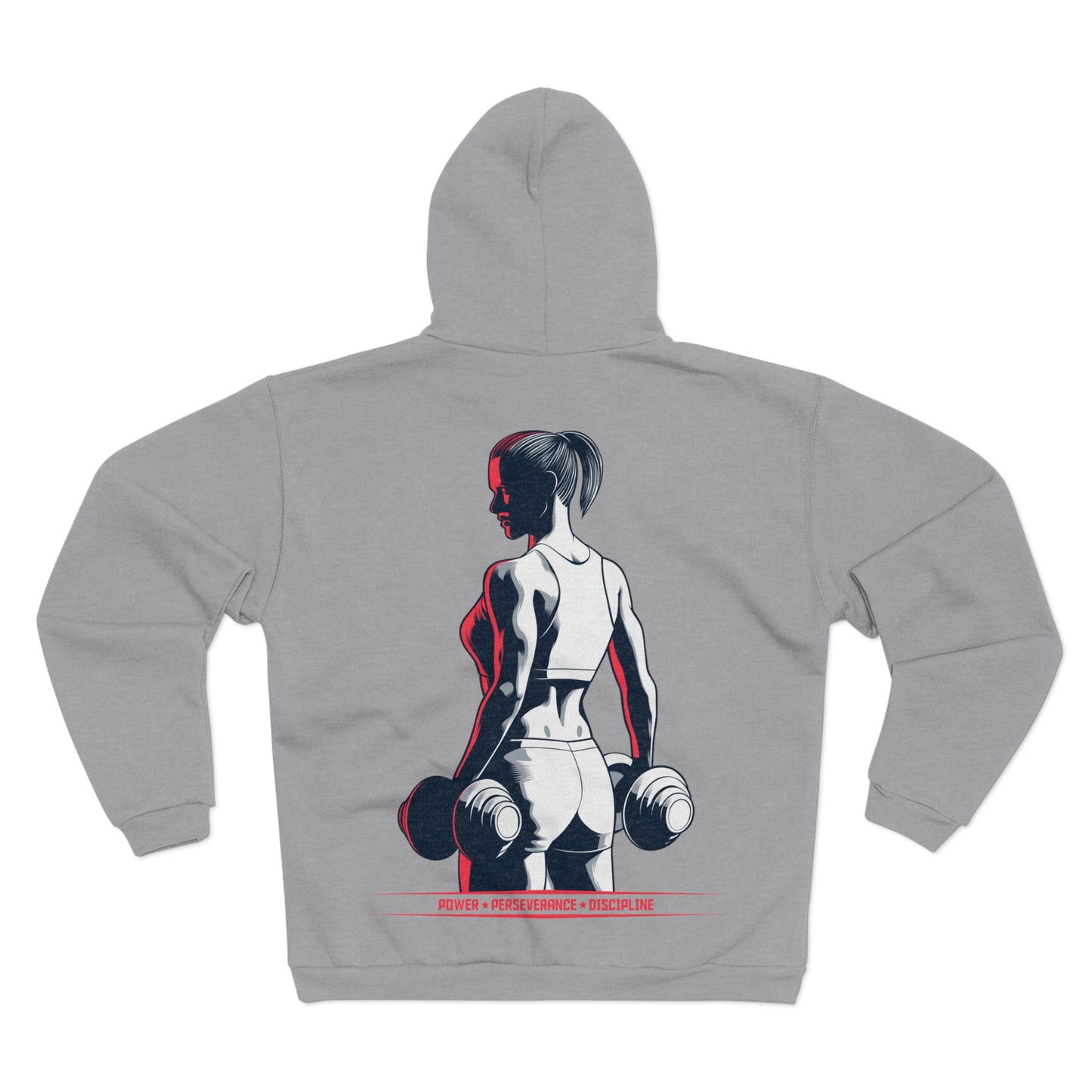 Power & Perseverance Unisex Hooded Zip Sweatshirt - Motivational Fitness Apparel
