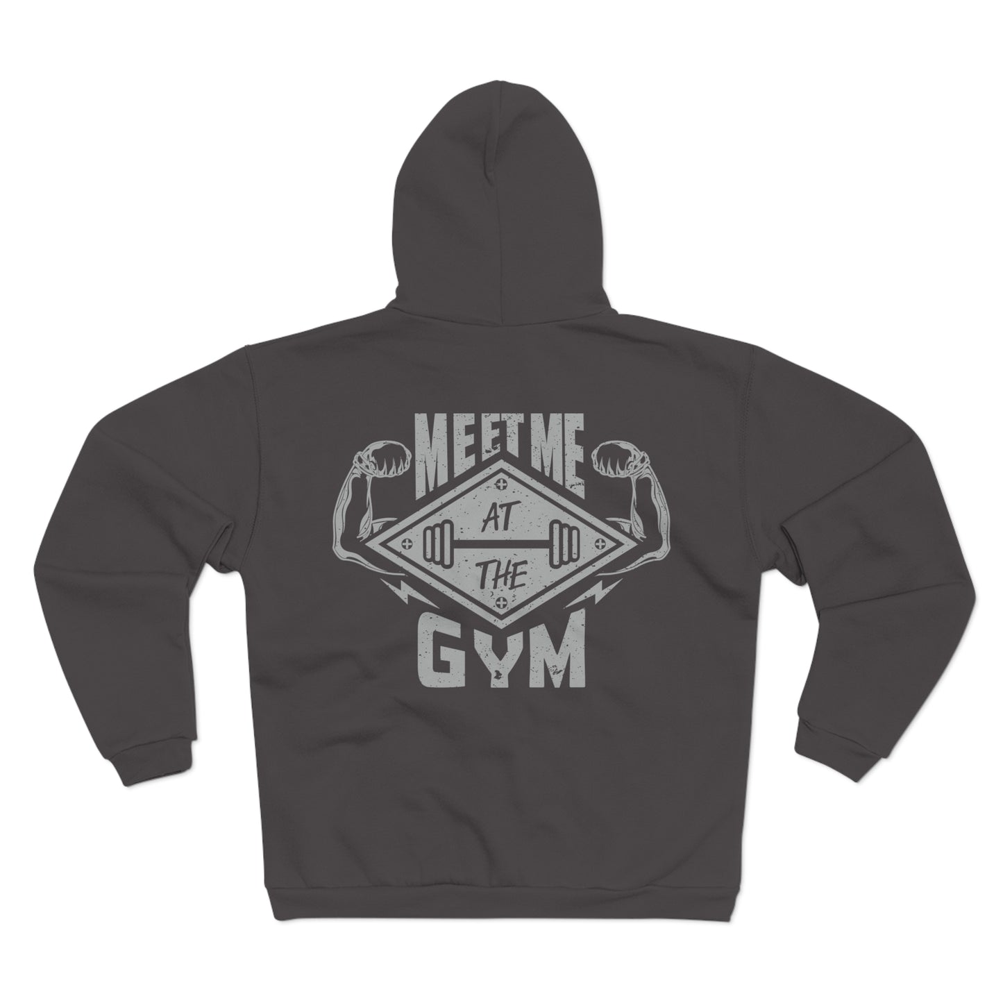 Gym Motivation Unisex Hooded Zip Sweatshirt - 'Meet Me at the Gym'