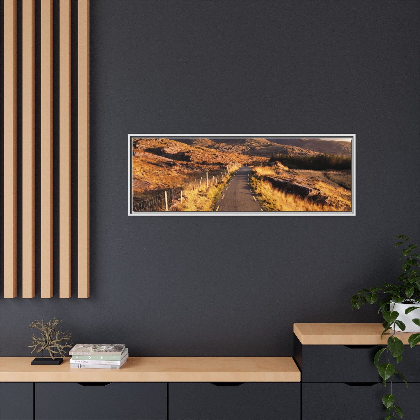 Sunset Road Matte Canvas, Framed (Multi-color)