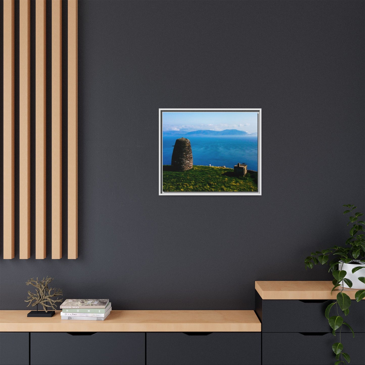 Ask Tower Matte Canvas, Framed (Multi-color)