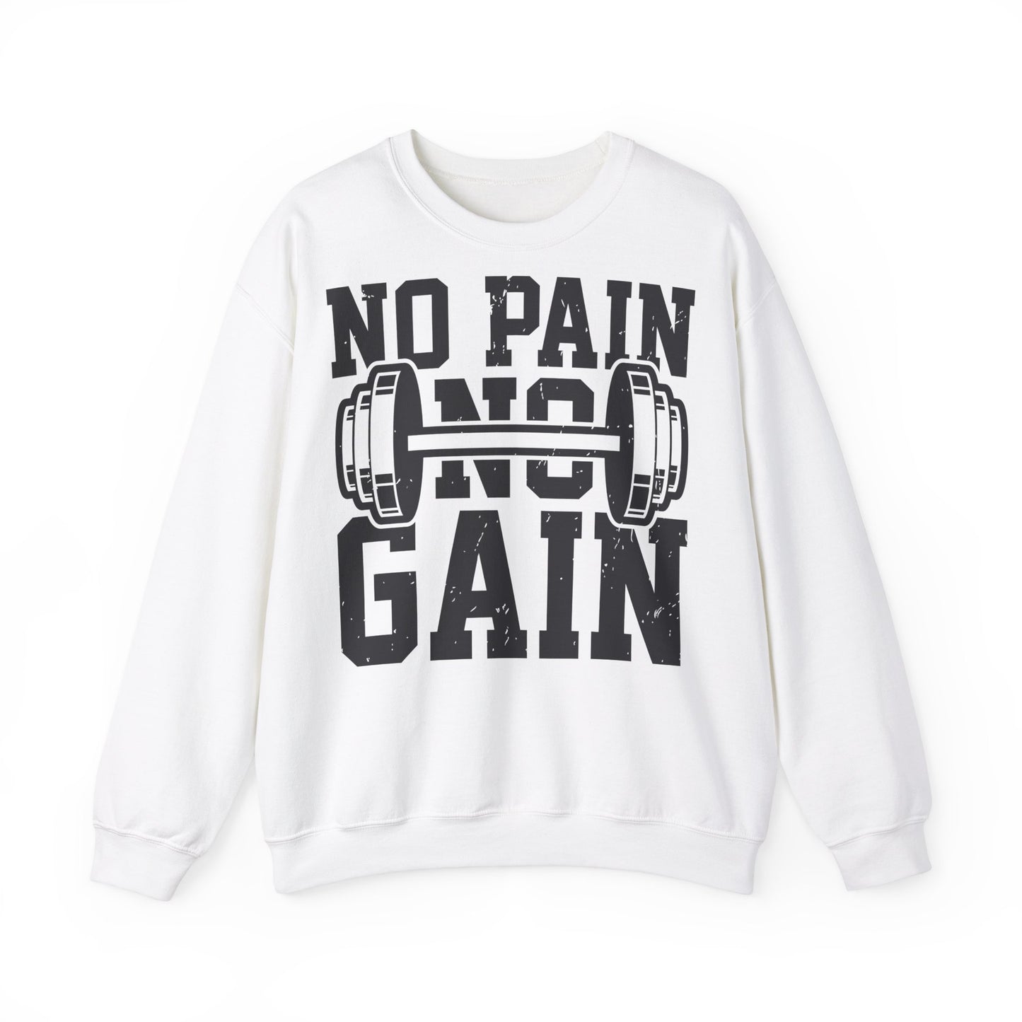 Unisex No Pain No Gain Crewneck Sweatshirt - Motivational Fitness Apparel
