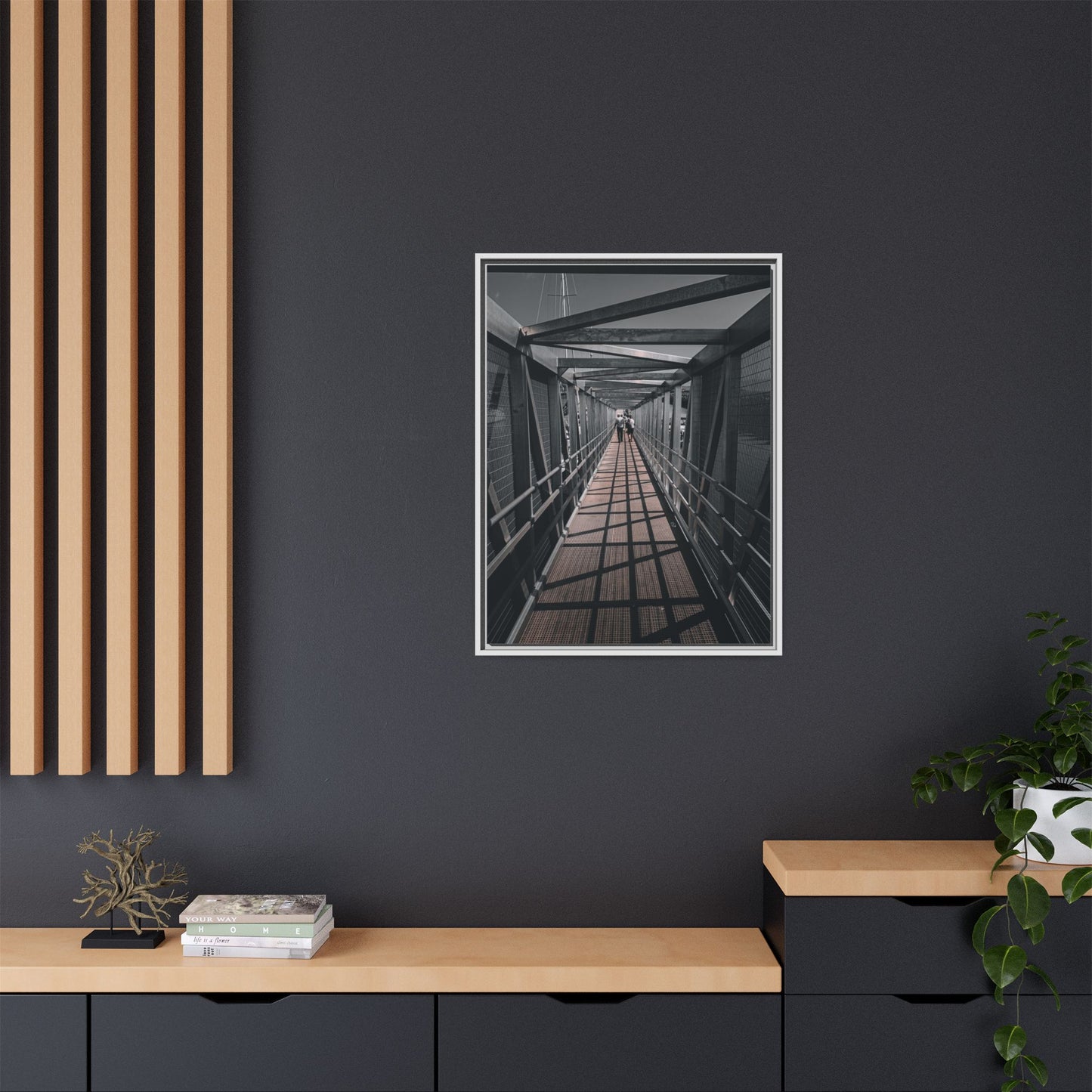 Dingle Pier Matte Canvas, Framed (Multi-color)