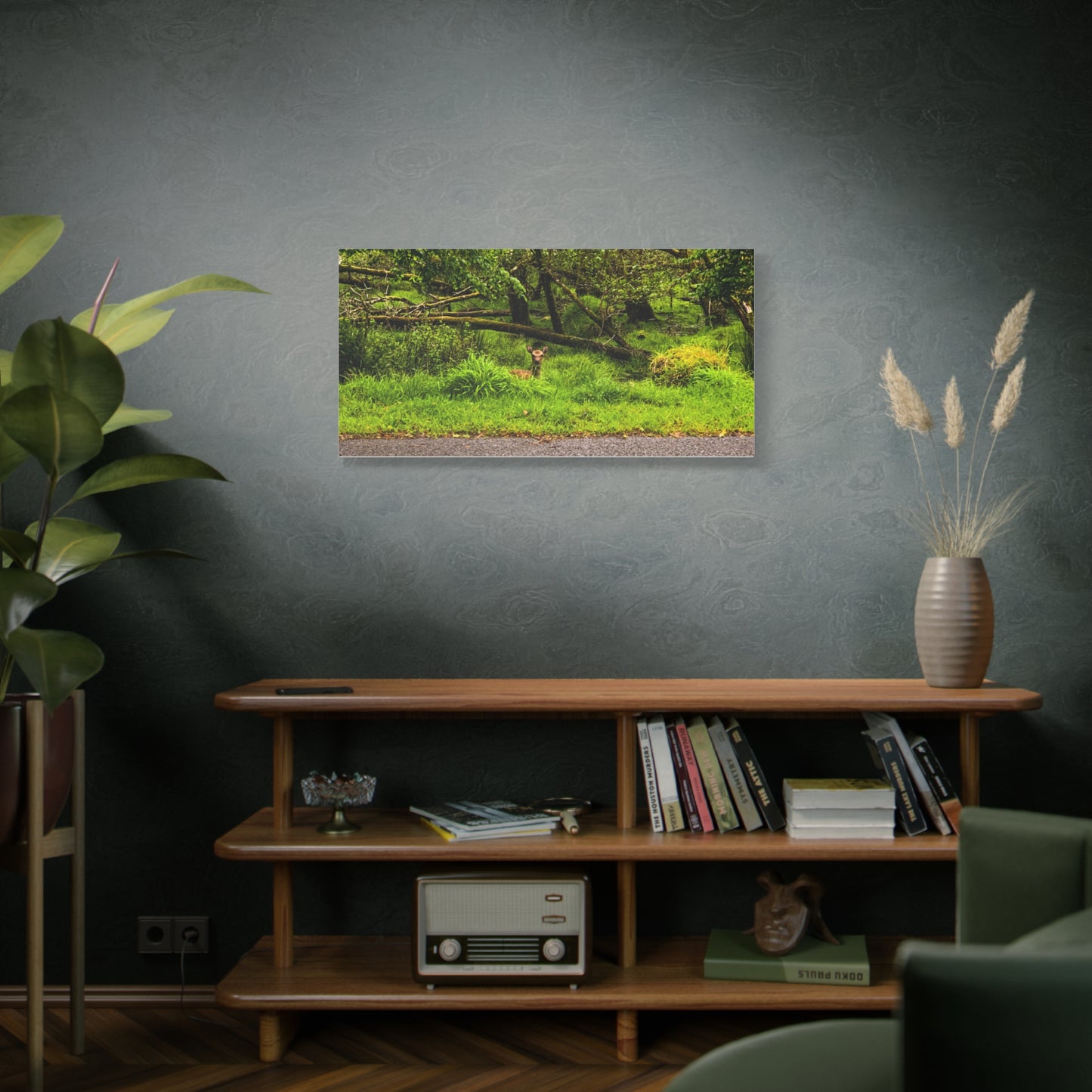 Deer in Ditch Matte Canvas, Stretched, 1.25"