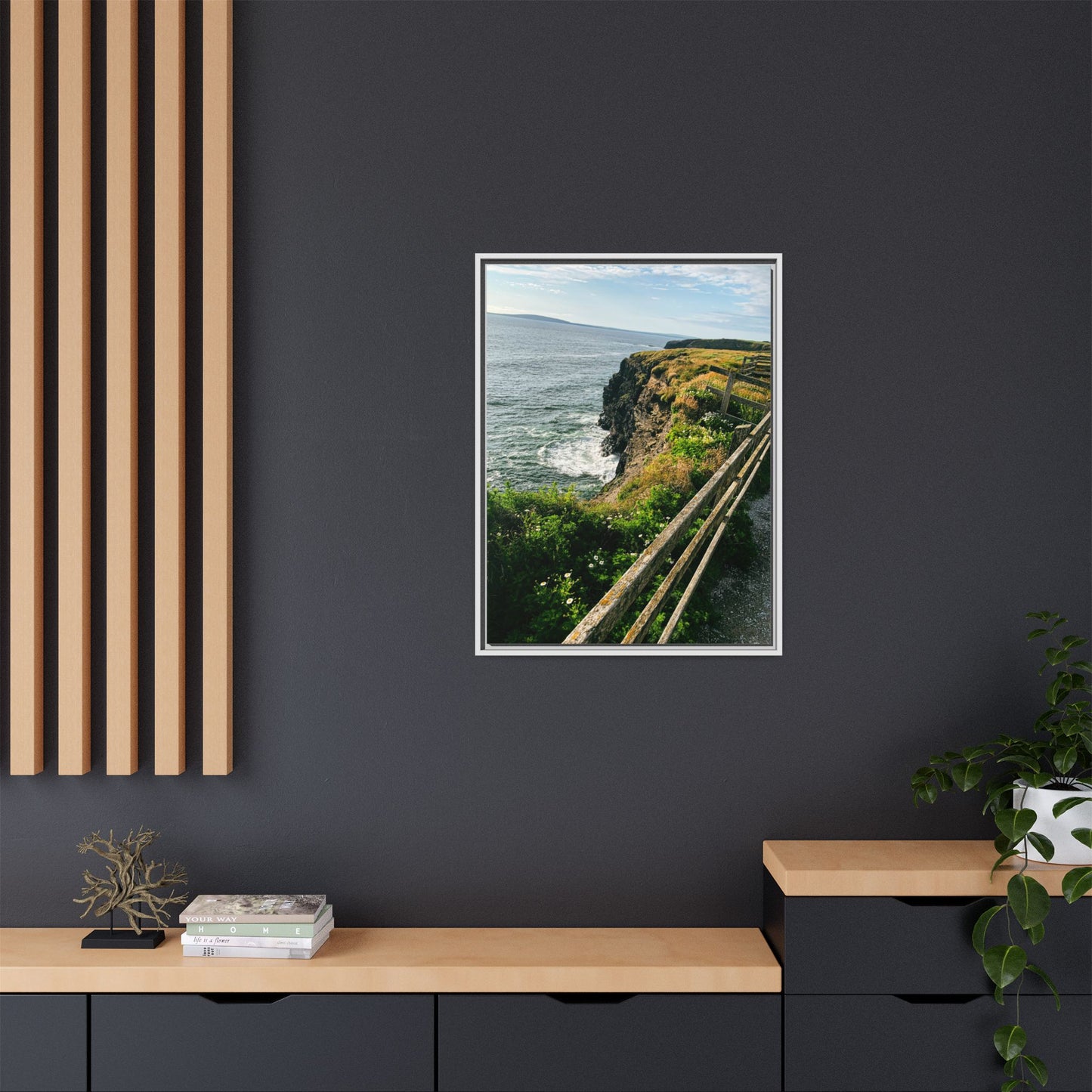 Ballybunion Cliff Walk Matte Canvas, Framed (Multi-color)