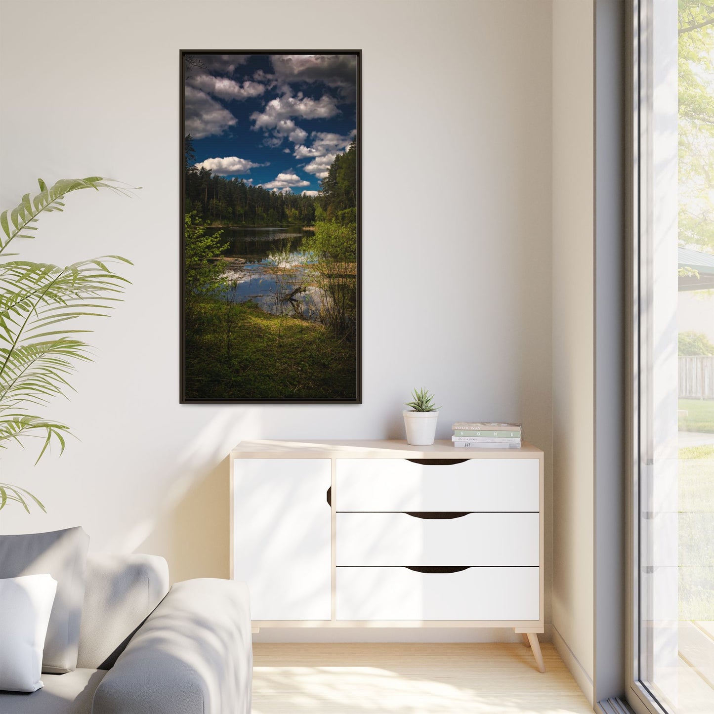 Vilnius Lake Matte Canvas, Framed (Multi-color)