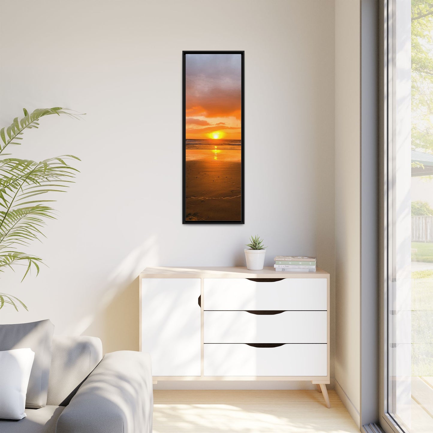Sunset in Ballybunion Matte Canvas, Framed (Multi-color)