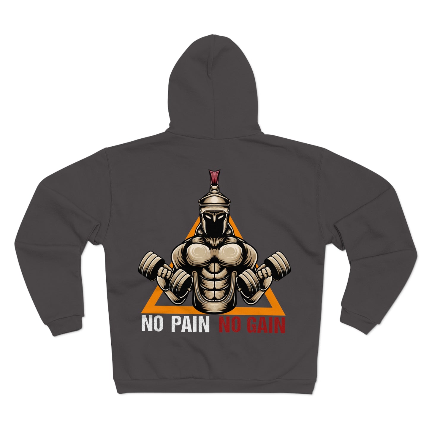 No Pain No Gain Unisex Hooded Zip Sweatshirt - Motivational Gym Apparel