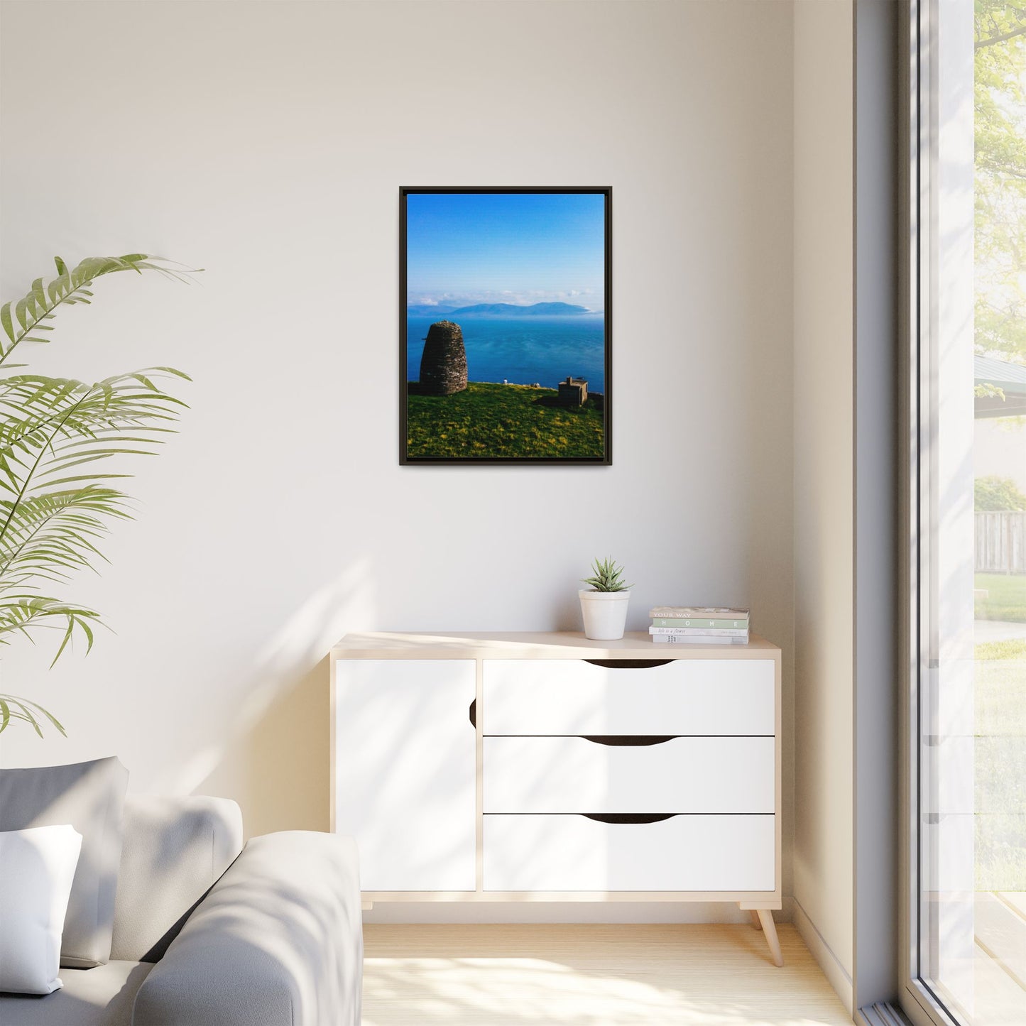 Ask Tower Matte Canvas, Framed (Multi-color)