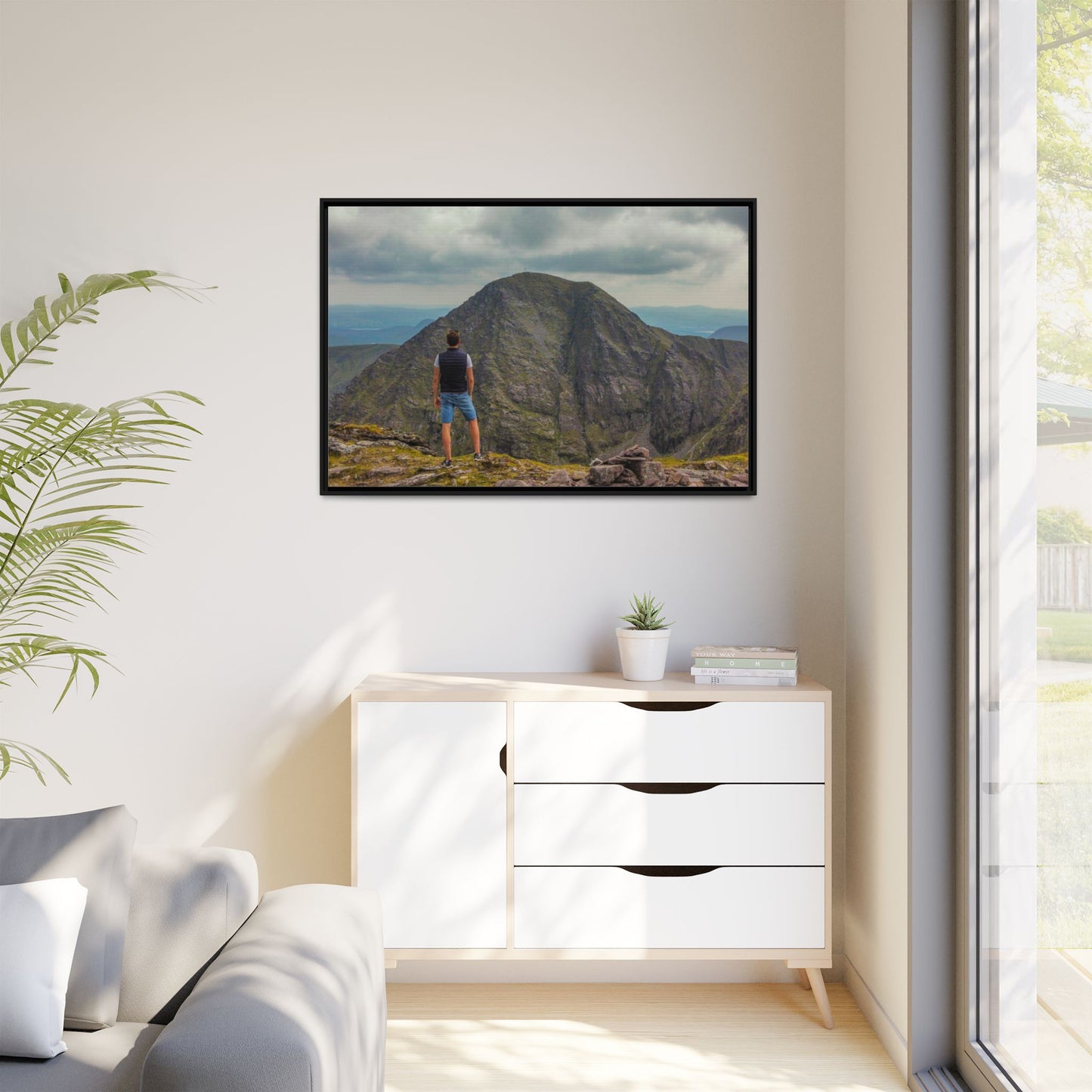 Cross On Top Matte Canvas, Framed (Multi-color)