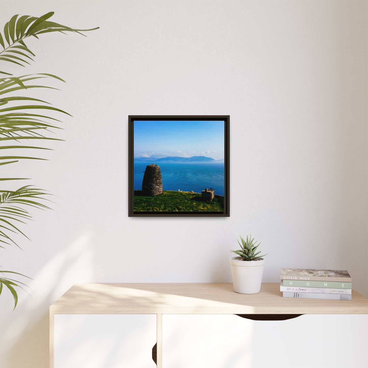 Ask Tower Matte Canvas, Framed (Multi-color)