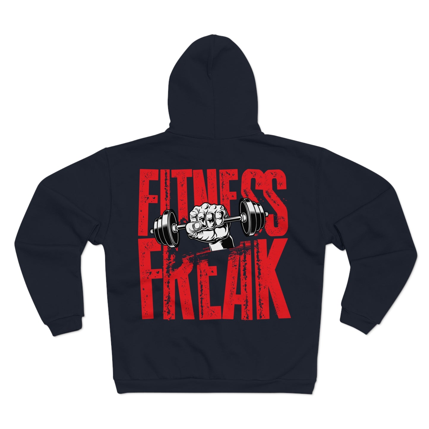 Fitness Freak Unisex Hooded Zip Sweatshirt - Bold Gym Style for Fitness Enthusiasts