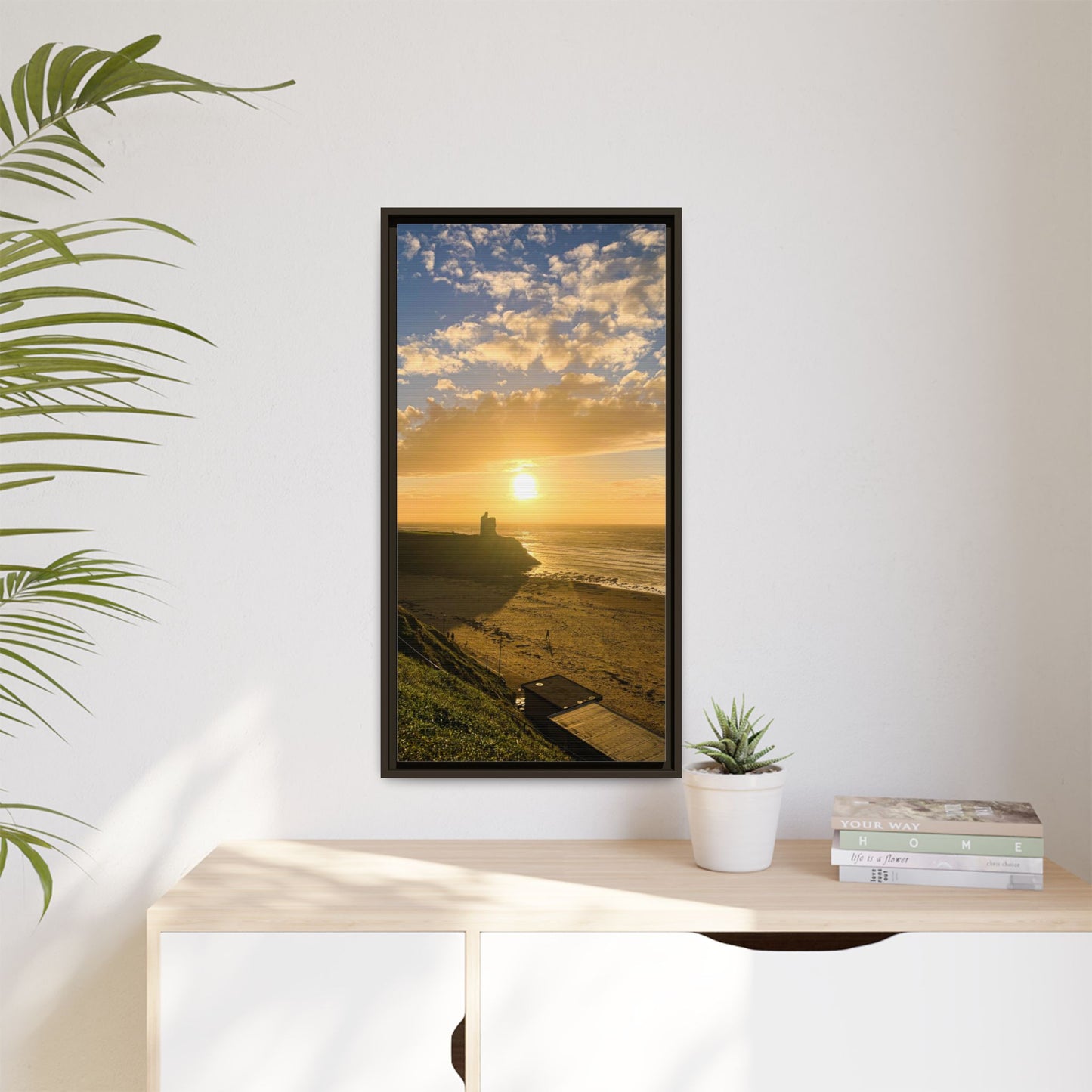 Ballybunion Sunset Castle Matte Canvas, Framed (Multi-color)