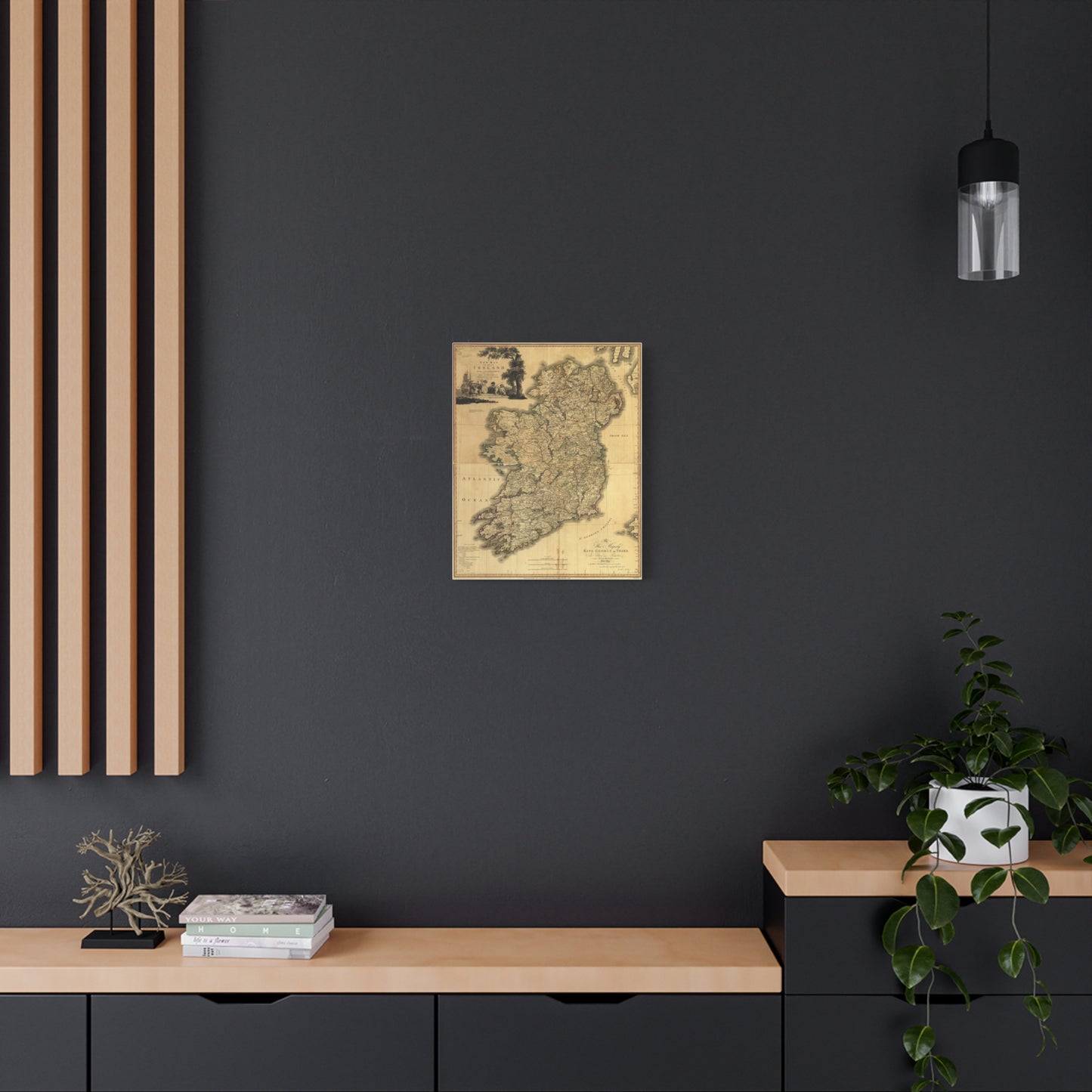 Old Eire Map Matte Canvas, Stretched, 1.25"