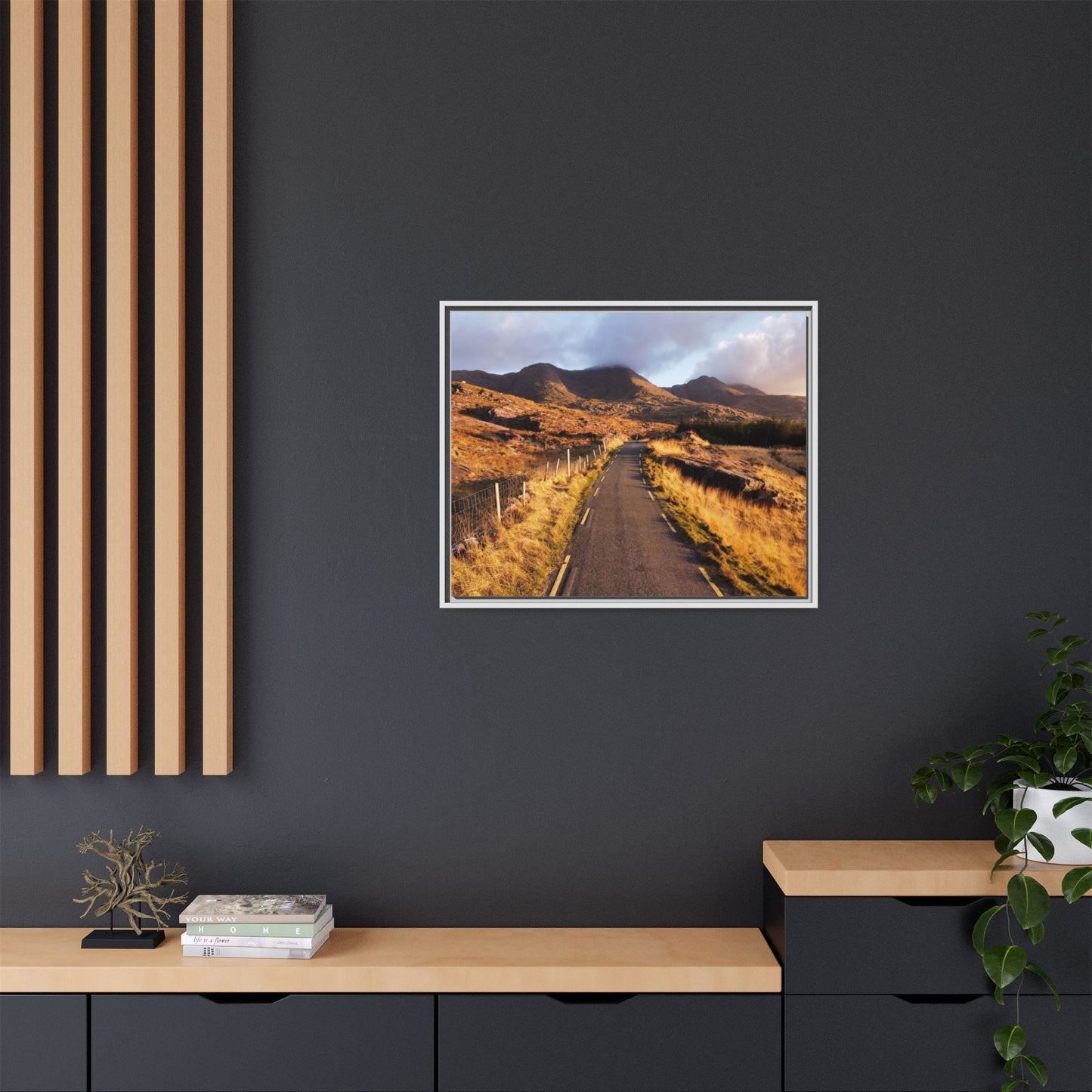 Sunset Road Matte Canvas, Framed (Multi-color)