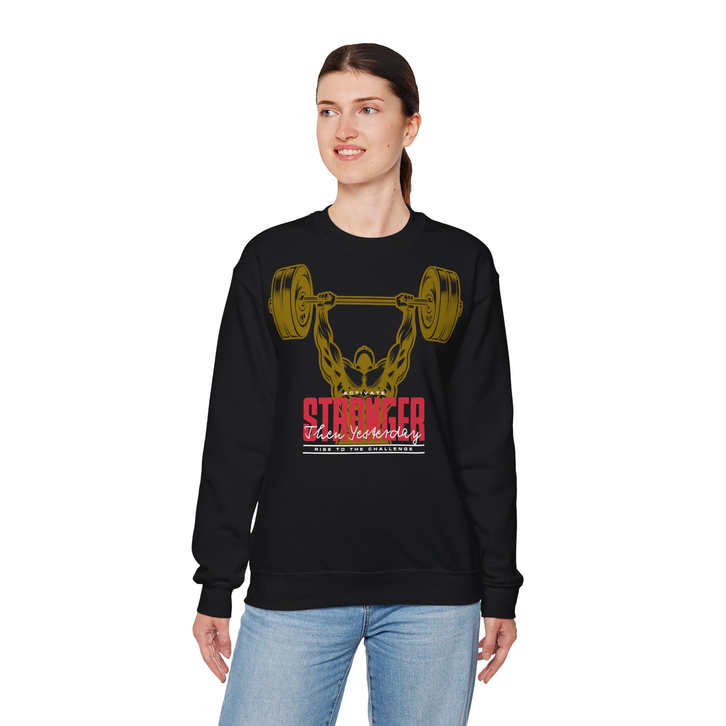 Unisex Heavy Blend™ Crewneck Sweatshirt - Stronger Than Yesterday Workout