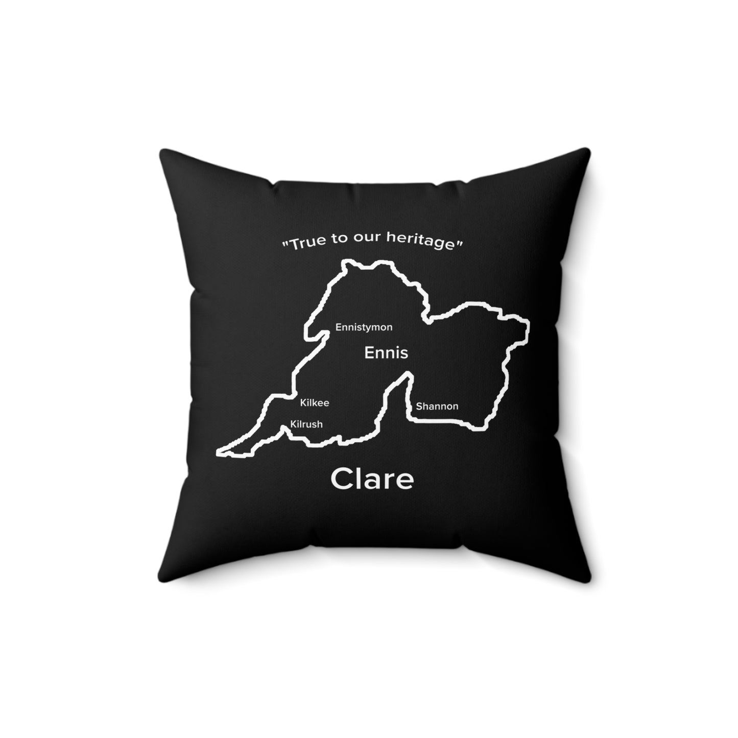 Clare Spun Spun Polyester Square Pillow Black Edition 2 Sizes